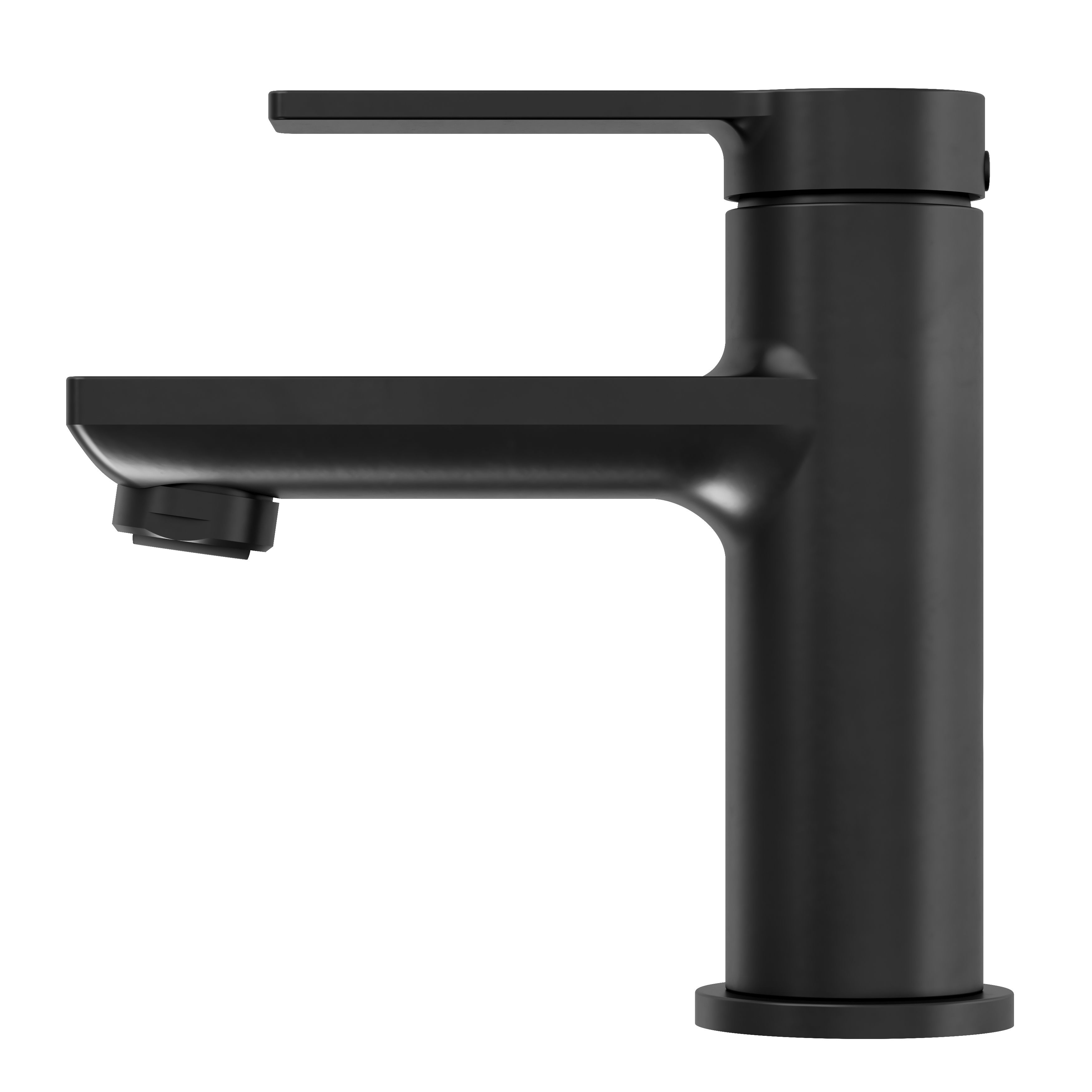 GoodHome Akita Mini Matt Black Round Manual Washbasin Mixer Tap - 4