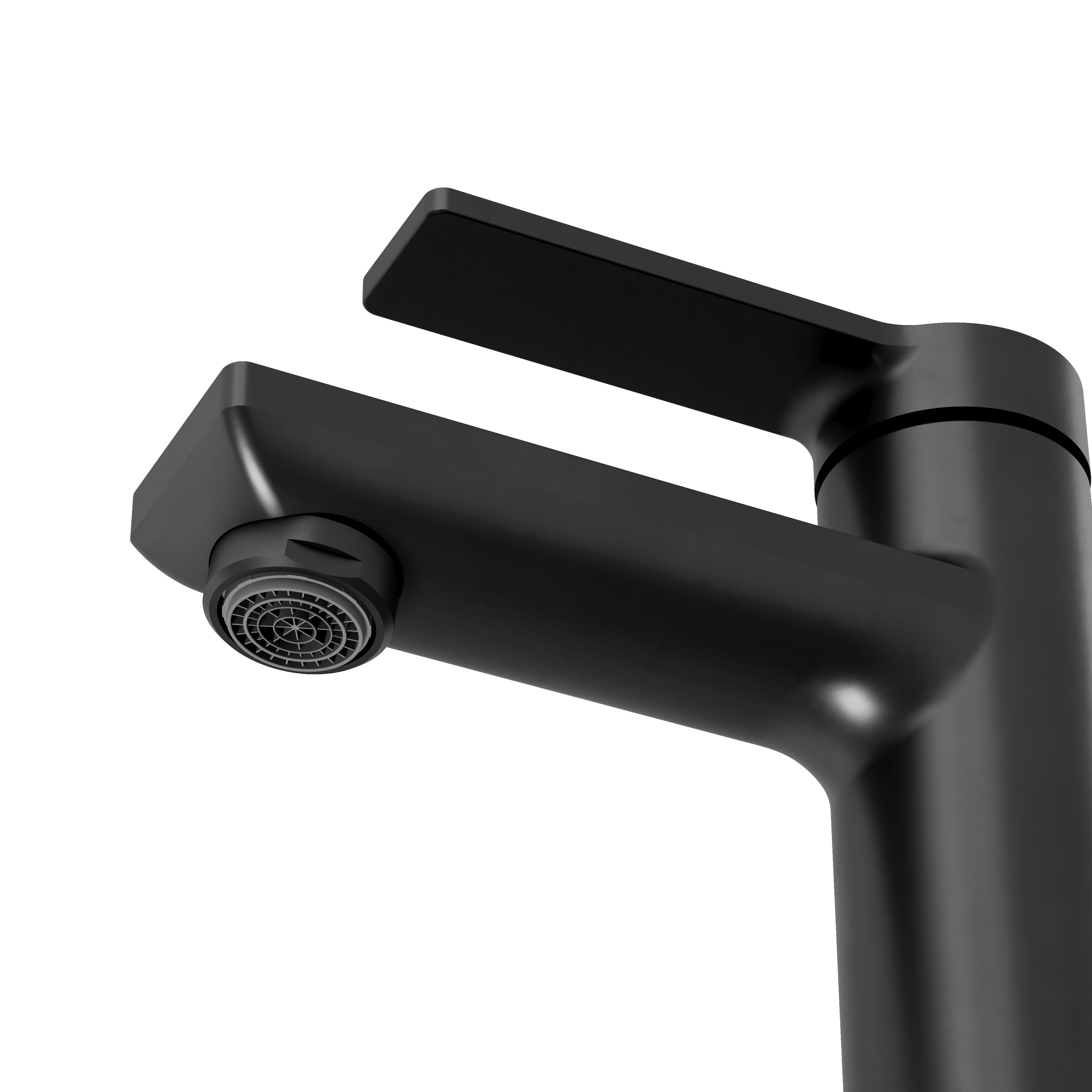 GoodHome Akita Mini Matt Black Round Manual Washbasin Mixer Tap - 6
