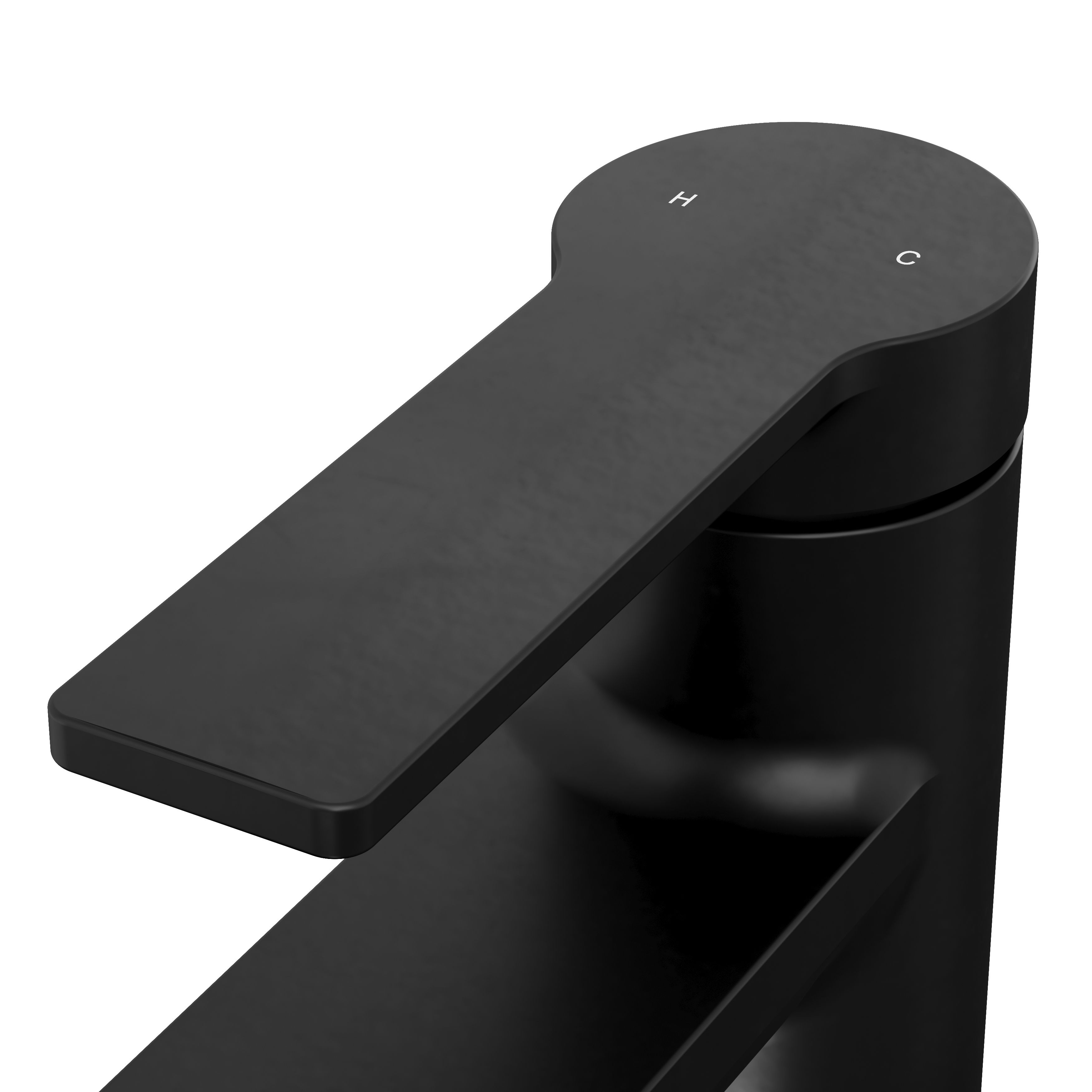 GoodHome Akita Mini Matt Black Round Manual Washbasin Mixer Tap - 8