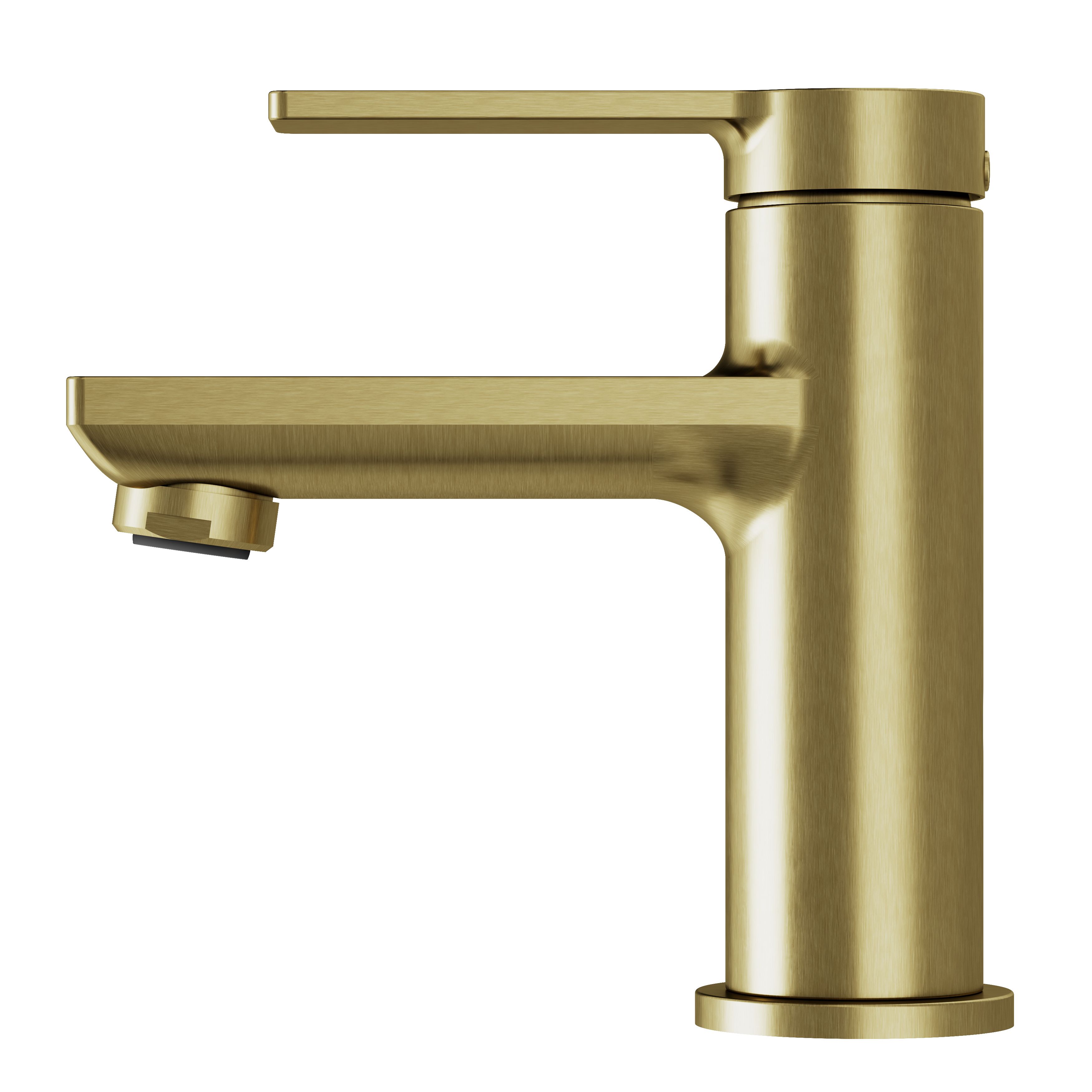 GoodHome Akita Mini Satin Brass effect Round Deck-mounted Manual Basin Mixer Tap - 4