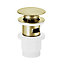 GoodHome Akita Mini Satin Brass effect Round Deck-mounted Manual Basin Mixer Tap
