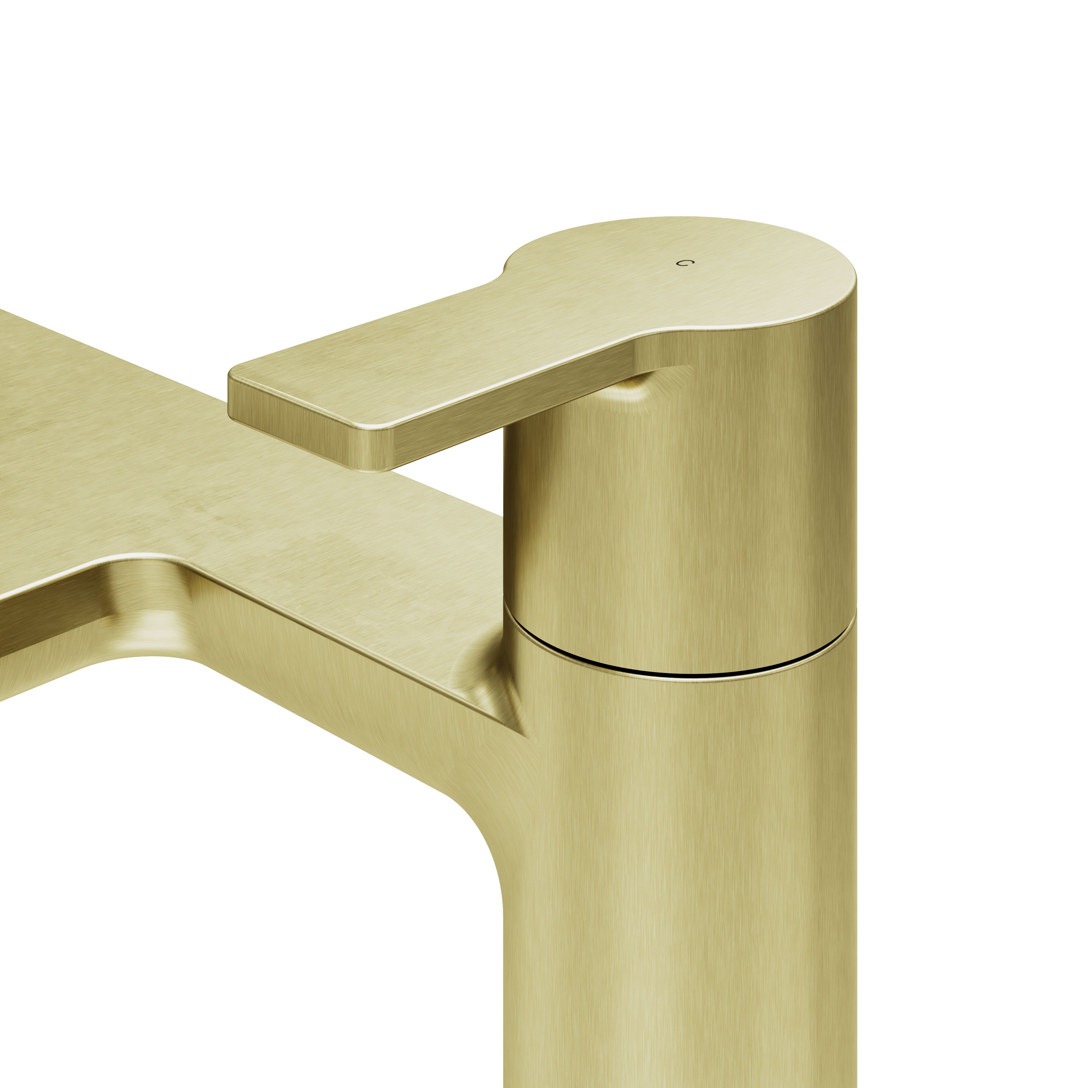 GoodHome Akita Satin Brass effect Deck-mounted Manual Single Bath Filler Tap - 4