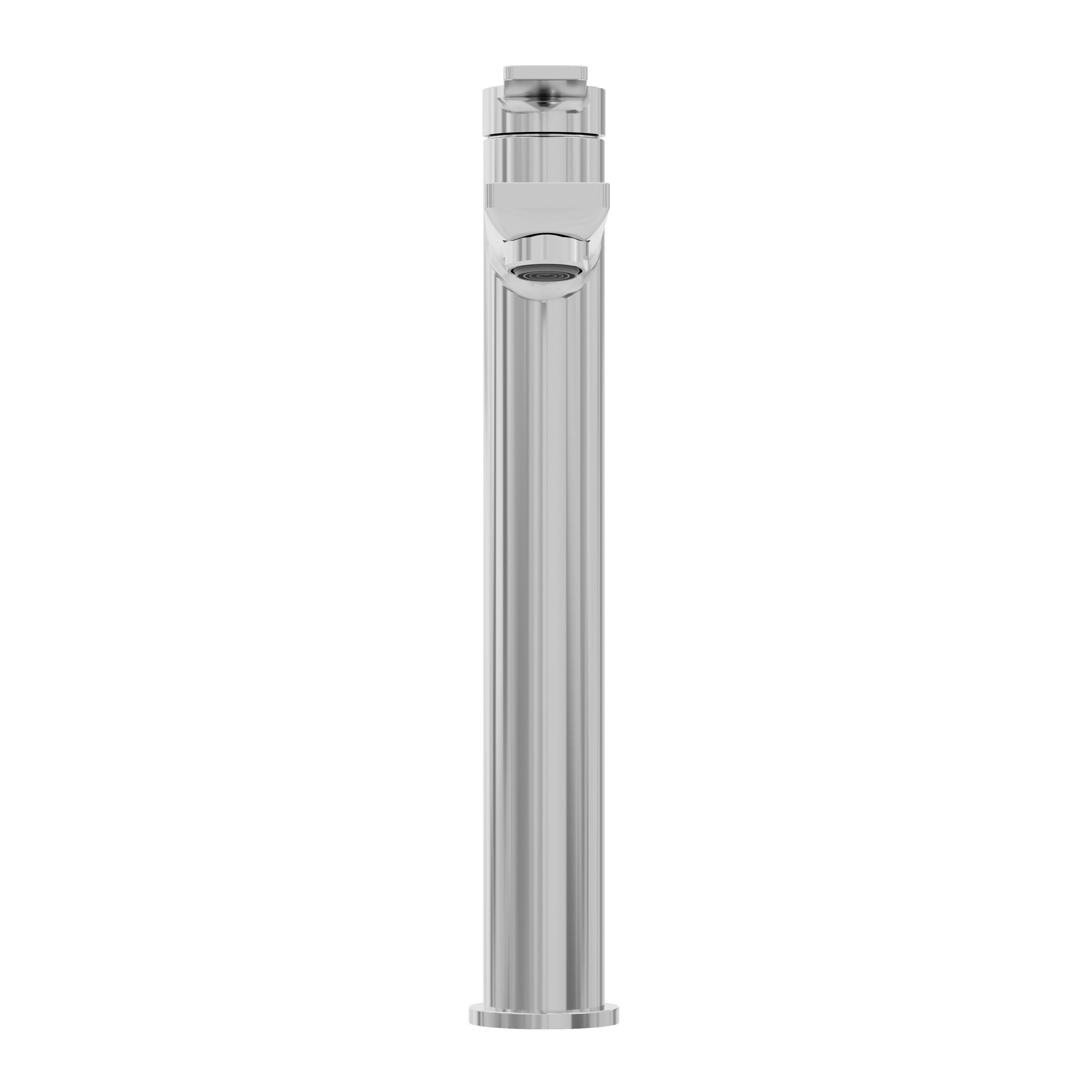GoodHome Akita Tall Gloss Chrome effect Round Deck-mounted Manual Basin Mixer Tap