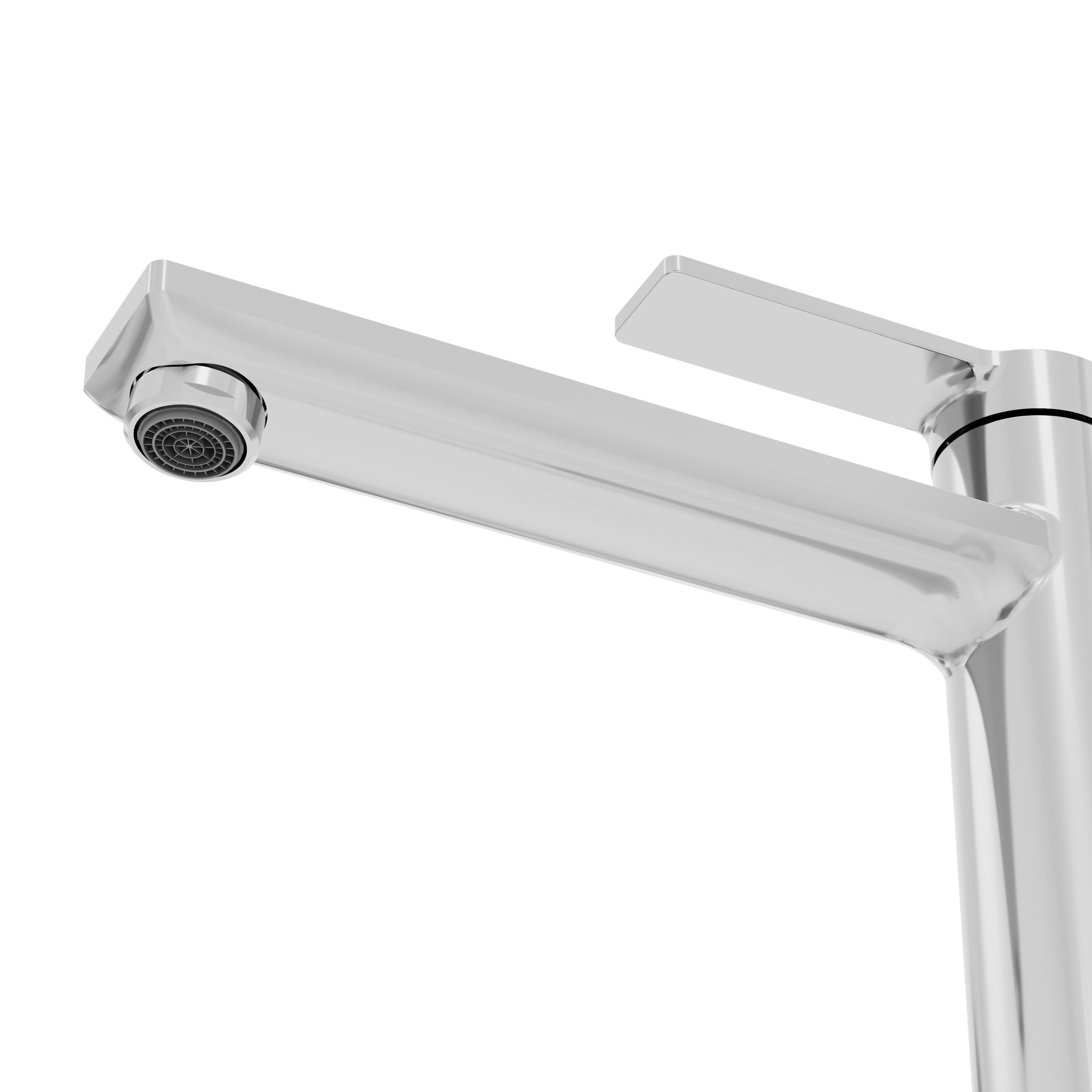 GoodHome Akita Tall Gloss Chrome effect Round Deck-mounted Manual Basin Mixer Tap - 4