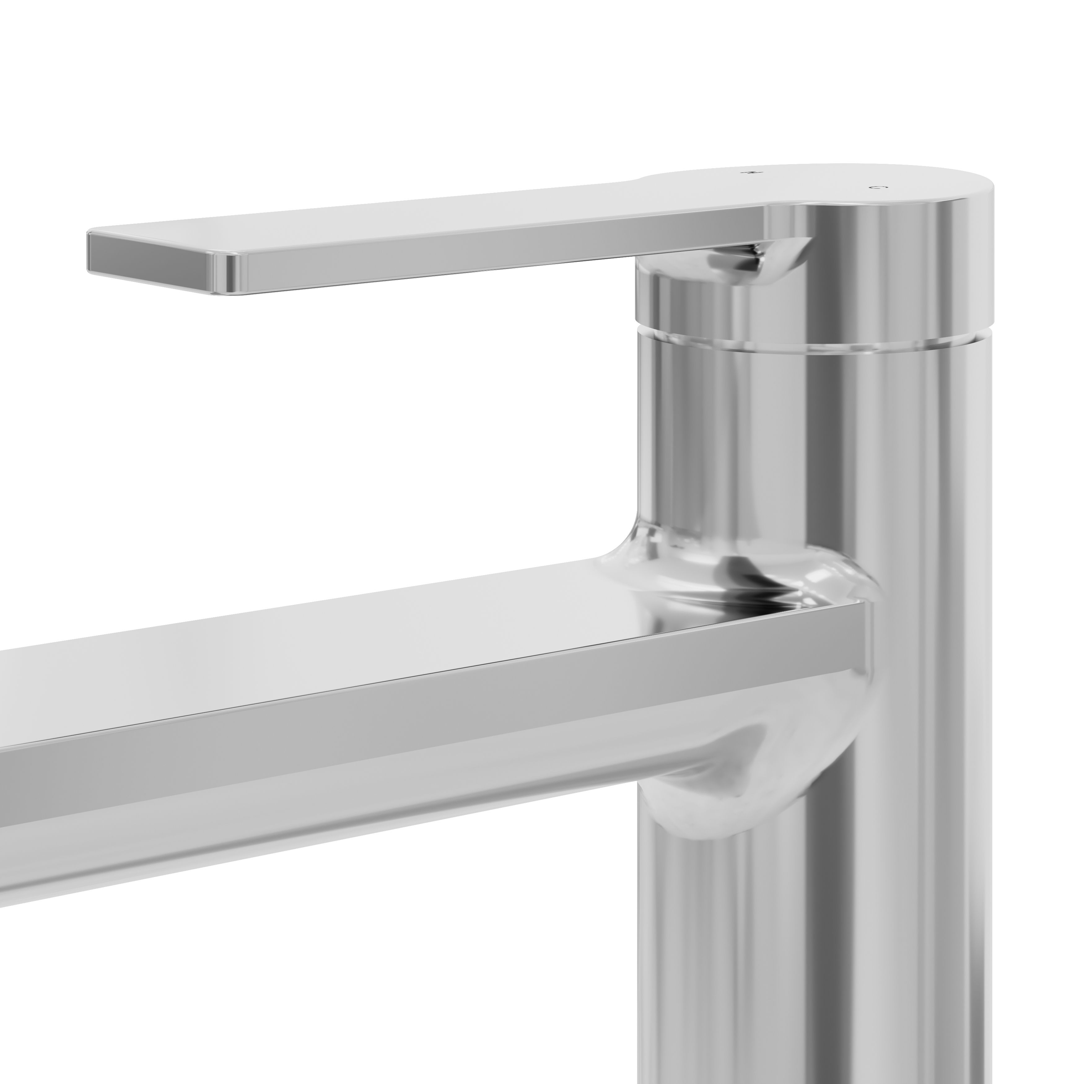GoodHome Akita Tall Gloss Chrome effect Round Manual Basin Mixer Tap - 6