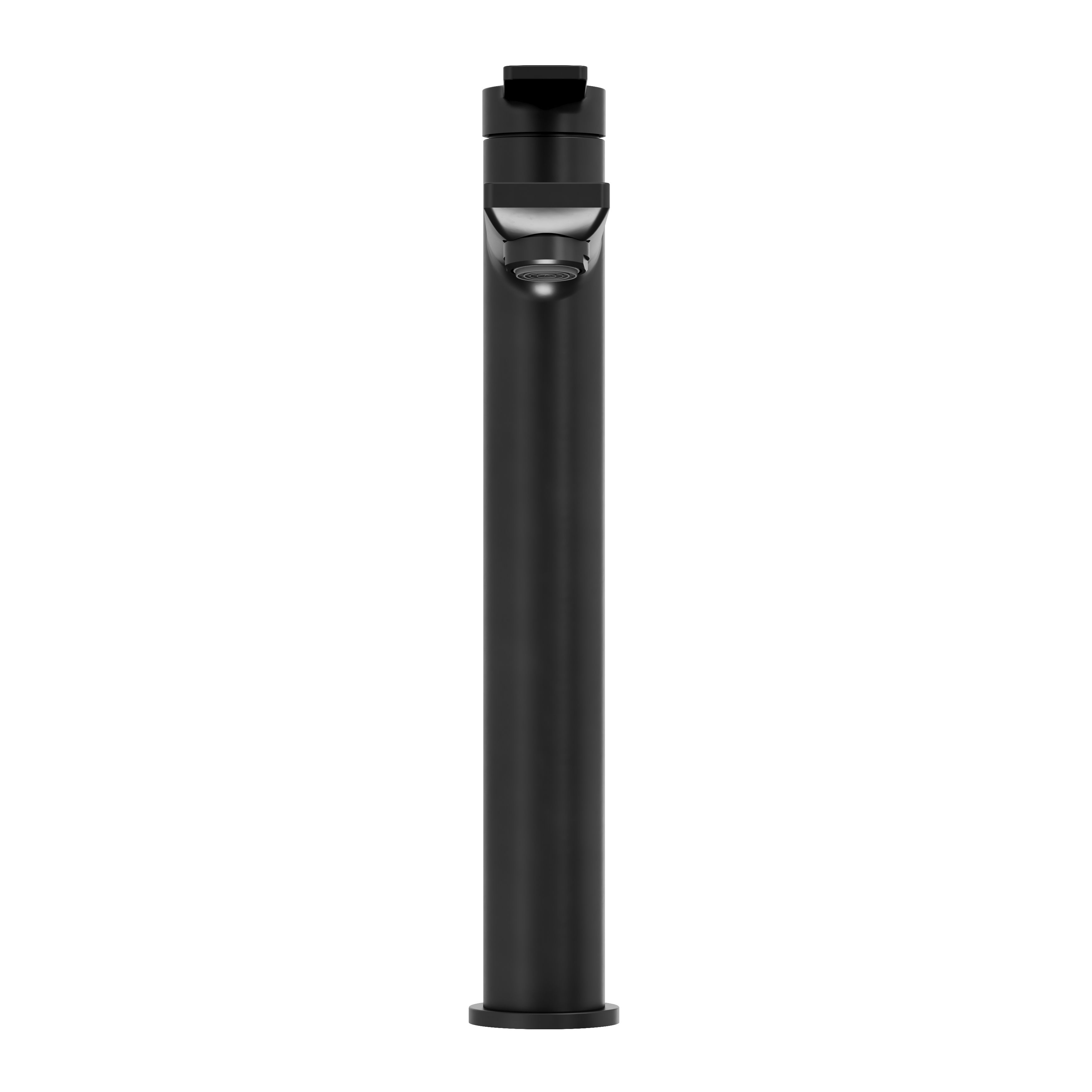 GoodHome Akita Tall Matt Black Round Deck-mounted Manual Basin Mixer Tap