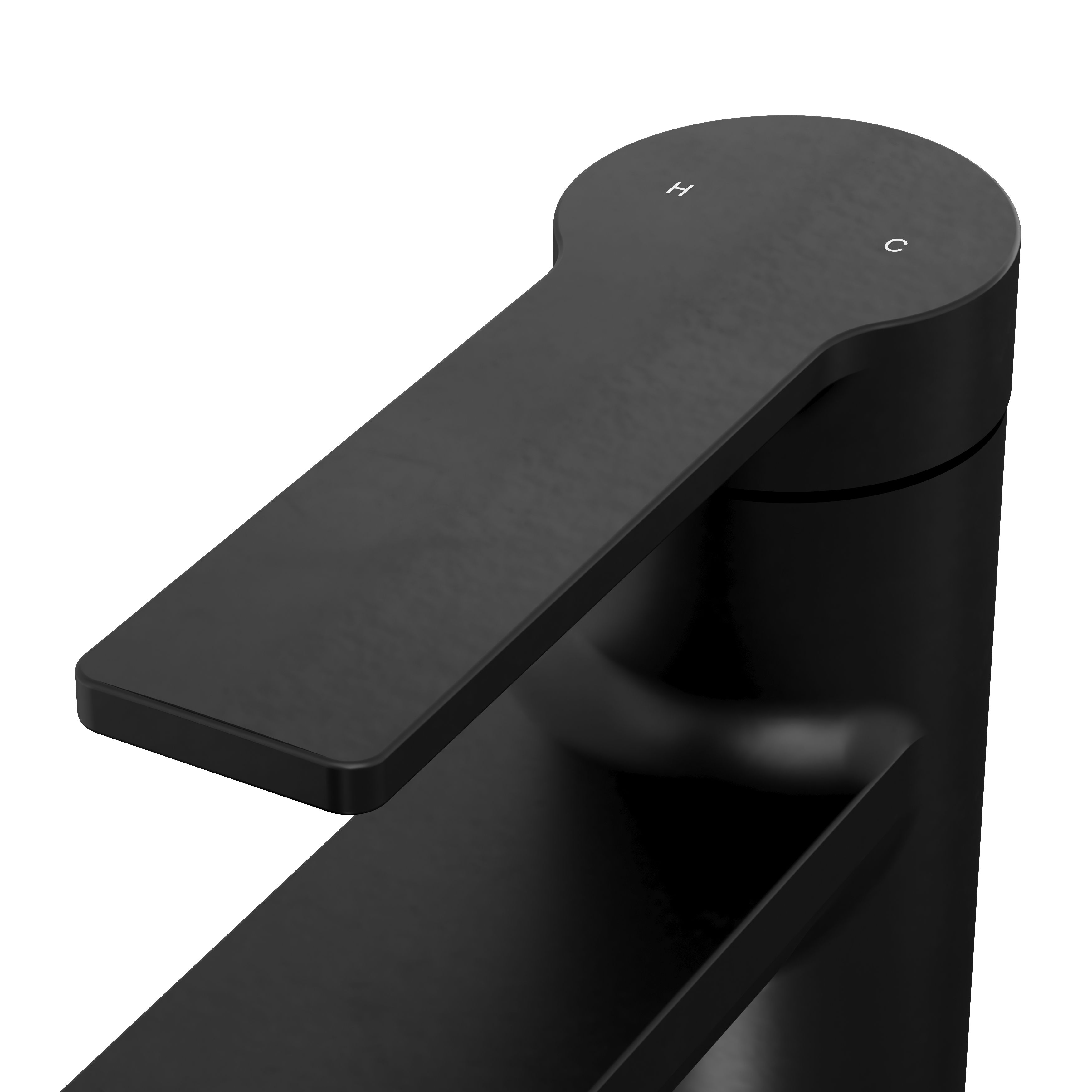 GoodHome Akita Tall Matt Black Round Deck-mounted Manual Basin Mixer Tap - 6