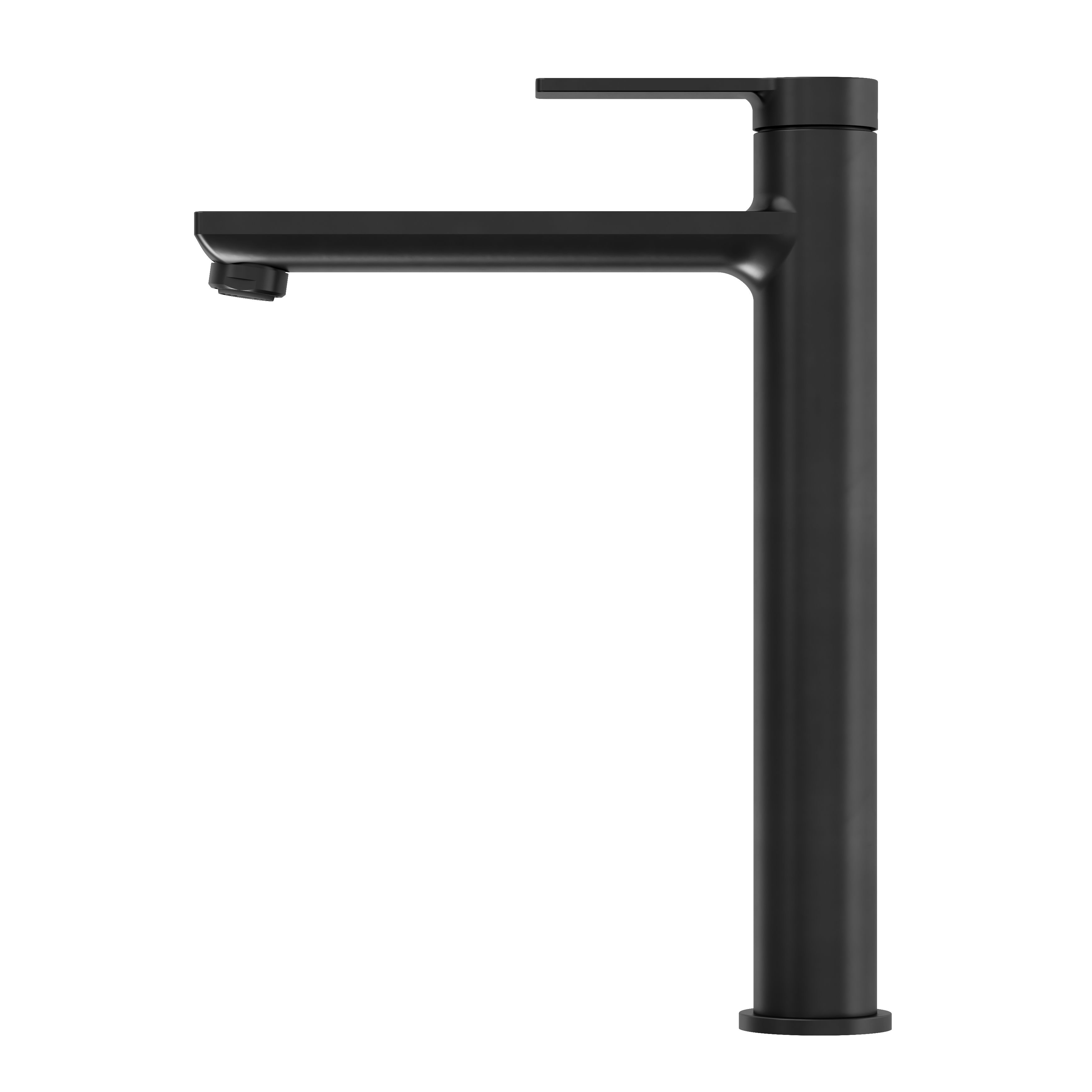 GoodHome Akita Tall Matt Black Round Manual Basin Mixer Tap - 3
