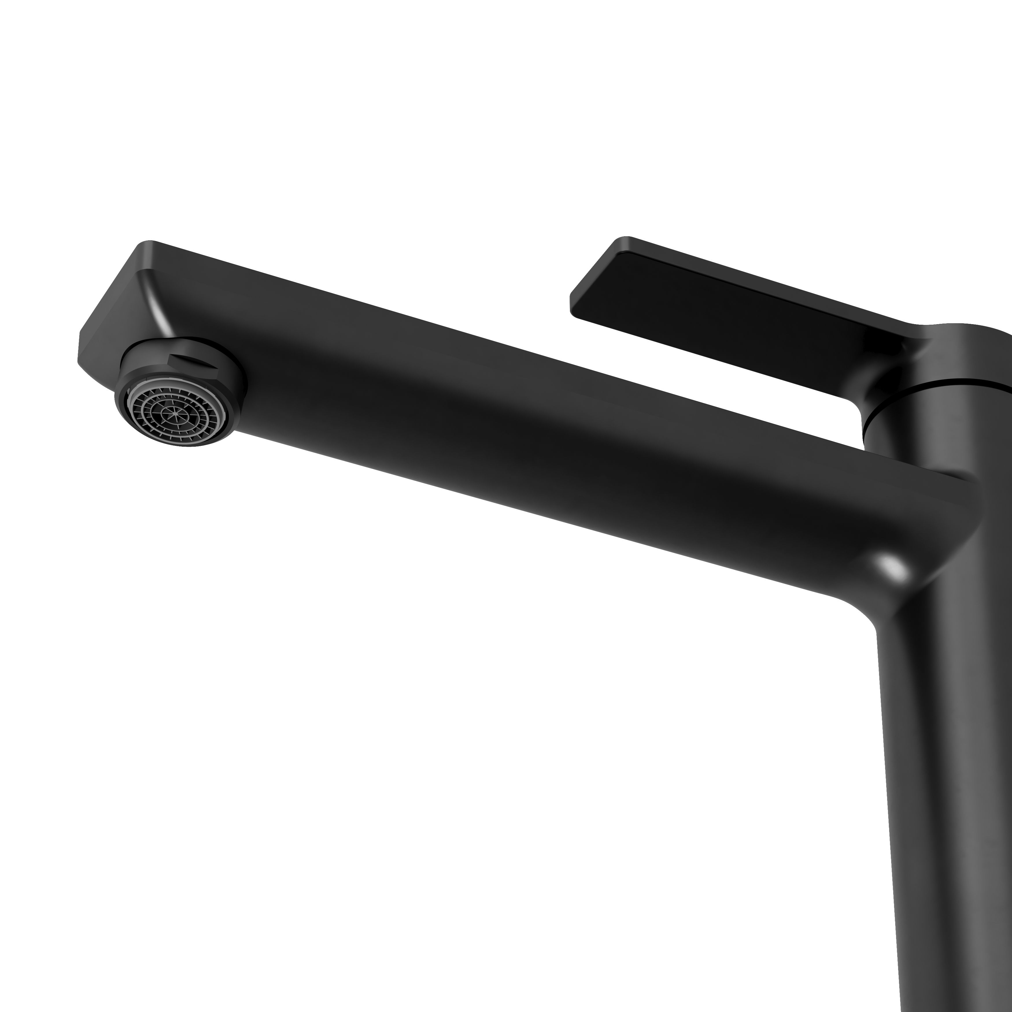 GoodHome Akita Tall Matt Black Round Manual Basin Mixer Tap - 4
