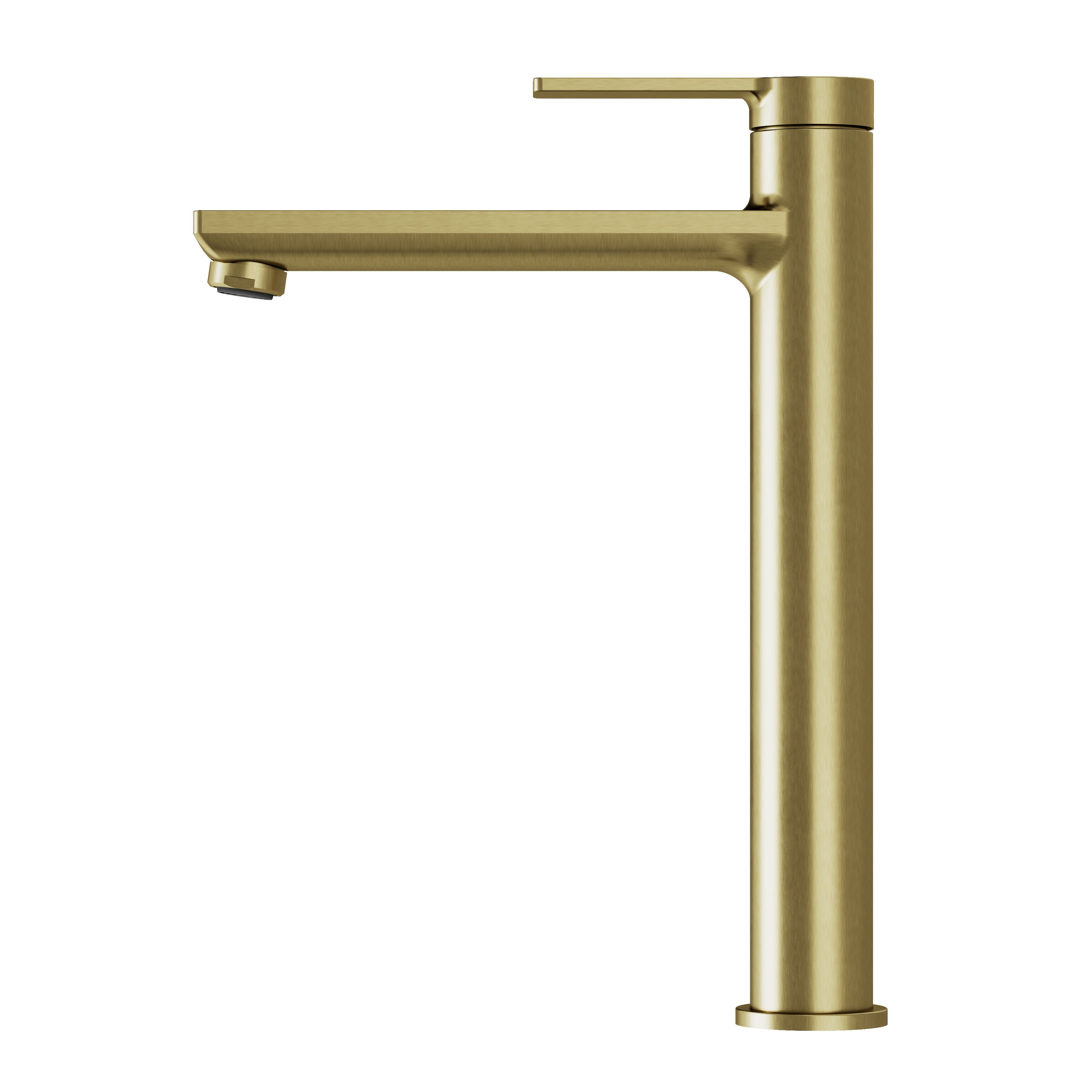 GoodHome Akita Tall Satin Brass effect Round Deck-mounted Manual Basin Mixer Tap - 3