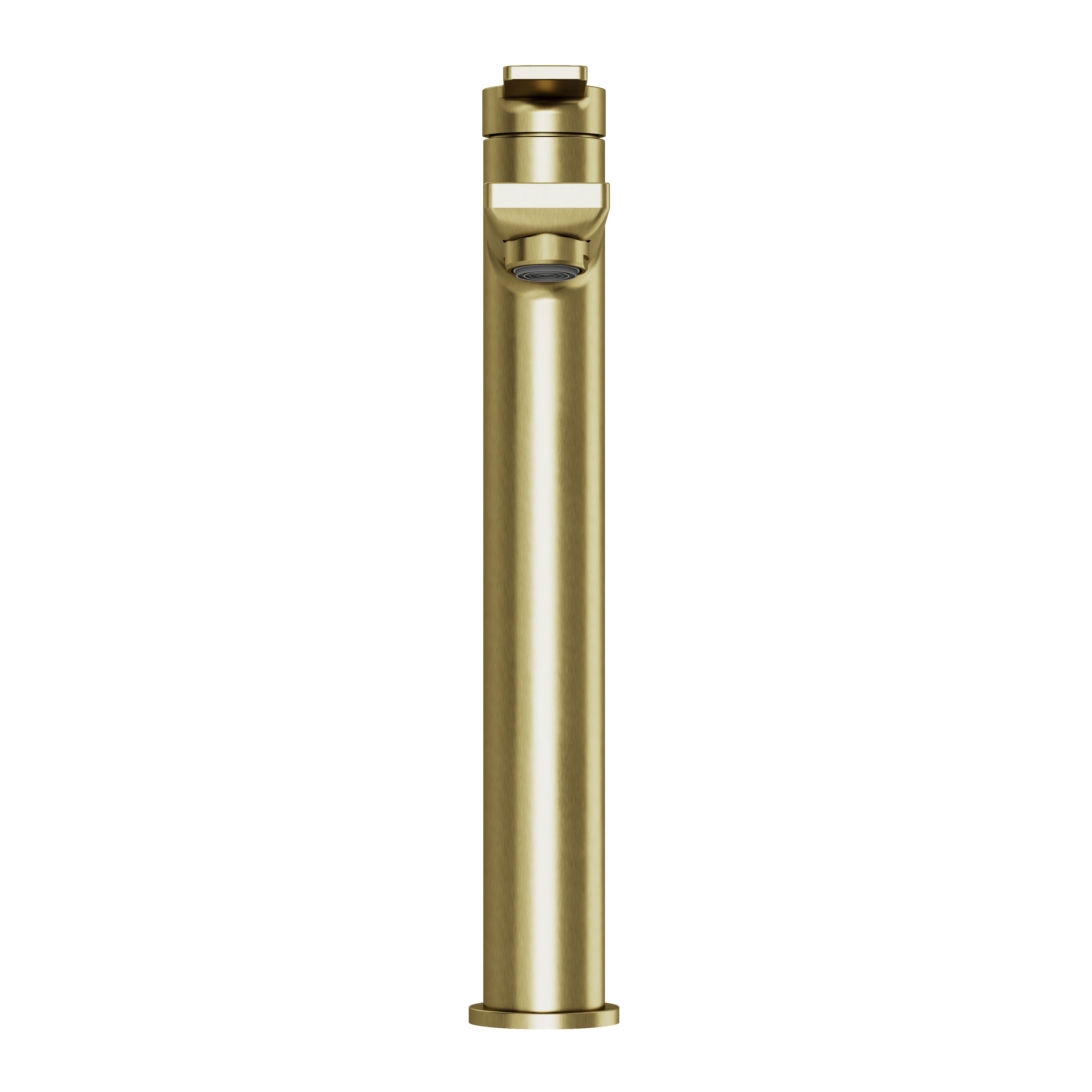 GoodHome Akita Tall Satin Brass effect Round Manual Basin Mixer Tap
