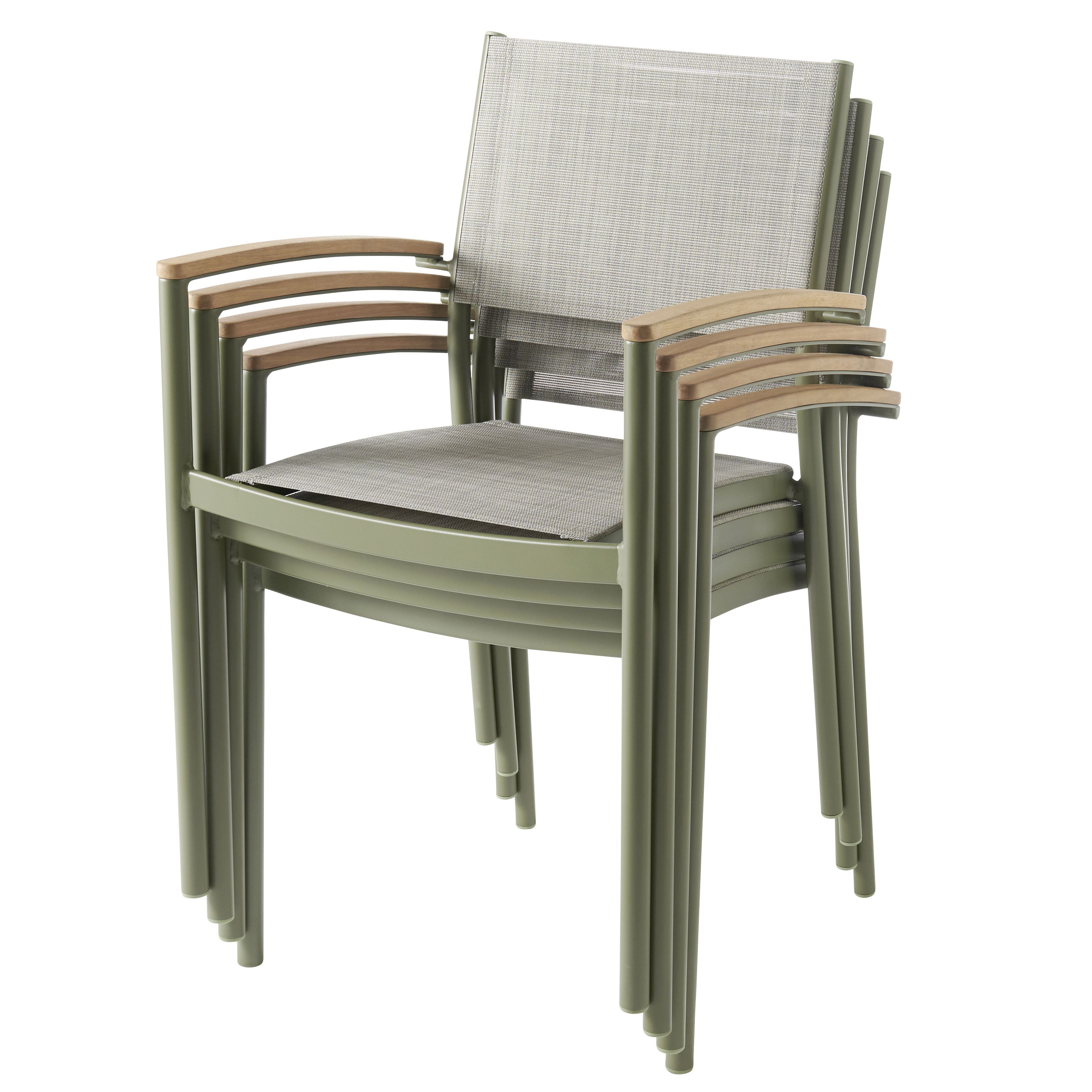 GoodHome Akoa Deep lichen green Metal 6 seater Dining set - 5