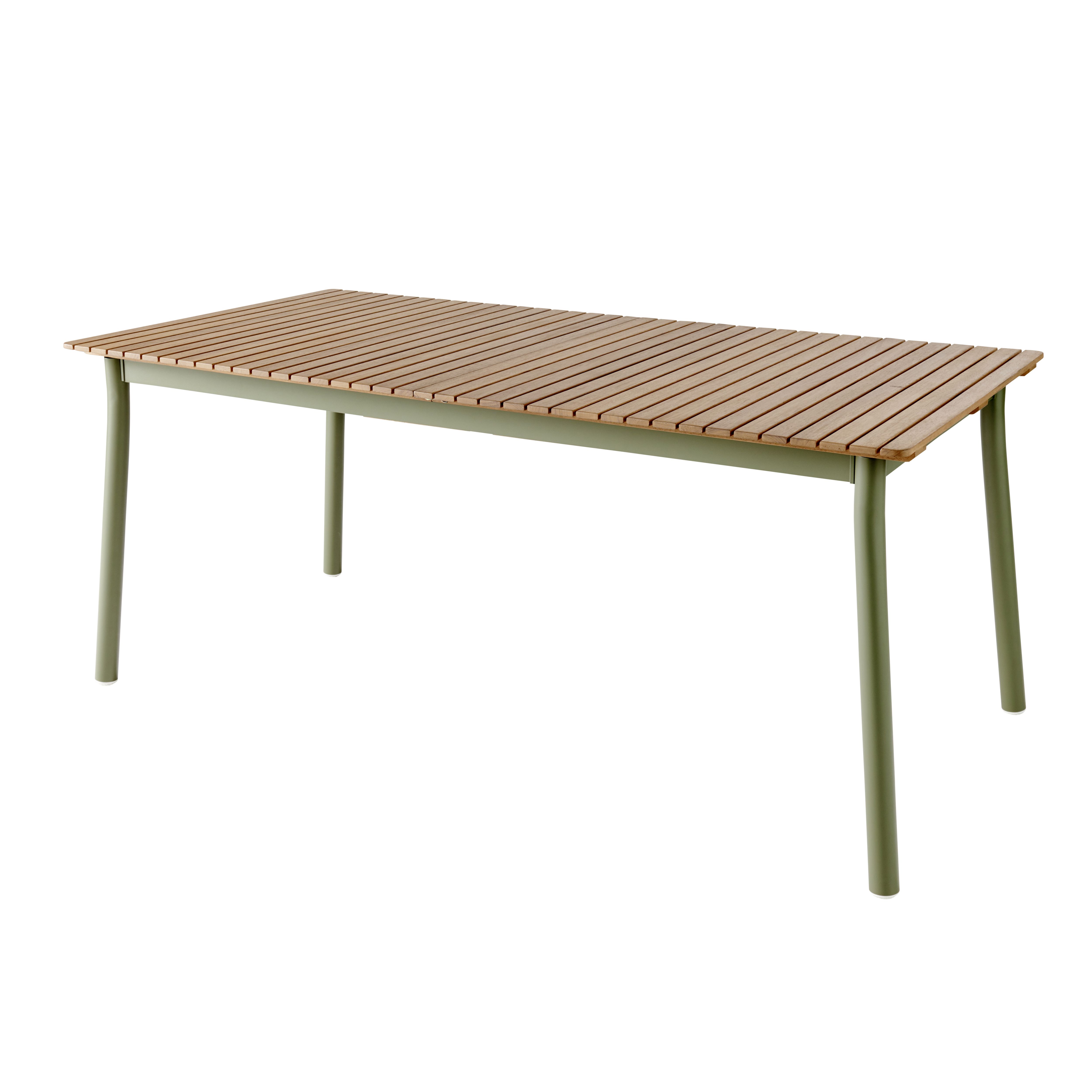 GoodHome Akoa Kaki green Wooden 8 seater Extendable Rectangular Table - 3