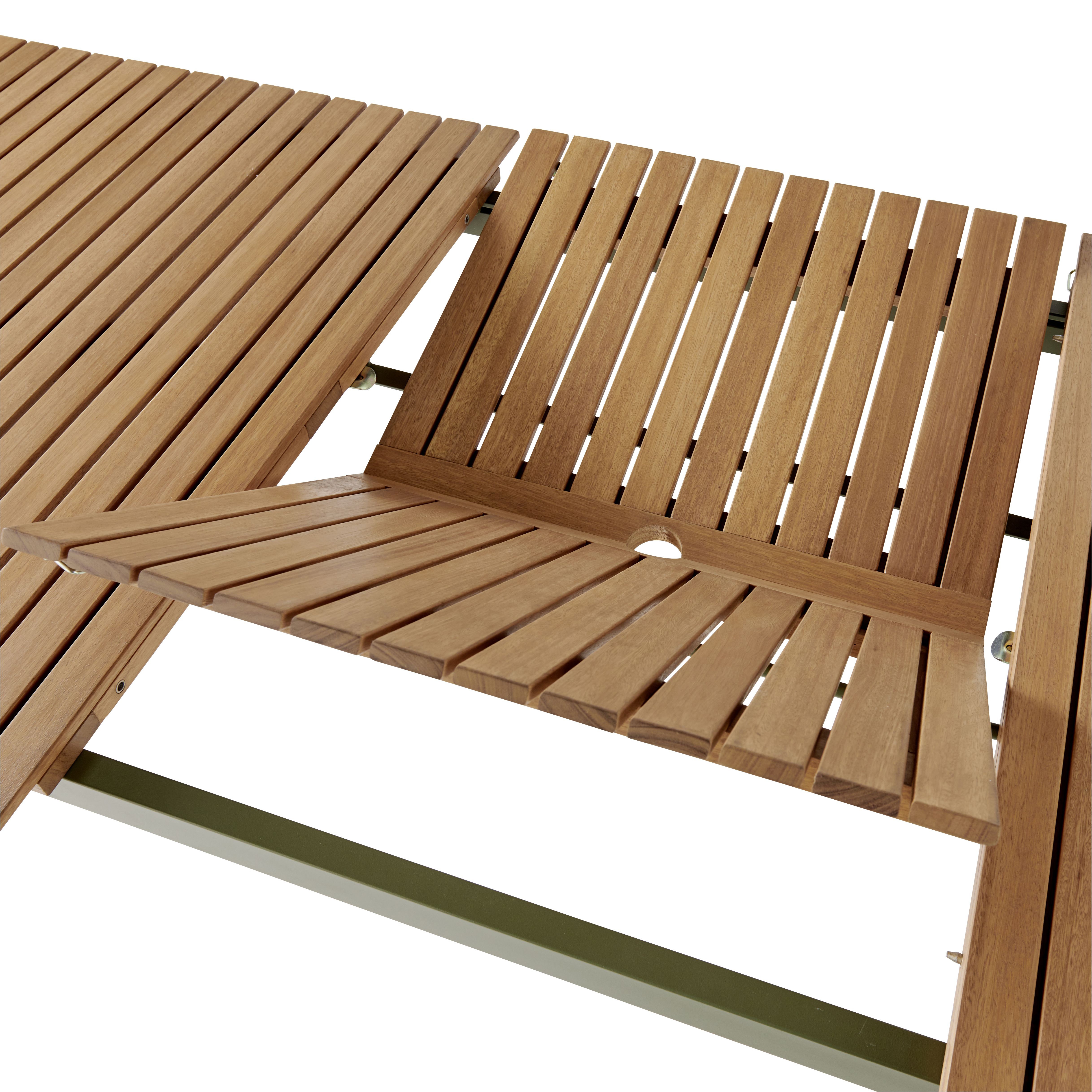 GoodHome Akoa Kaki green Wooden 8 seater Extendable Rectangular Table - 6