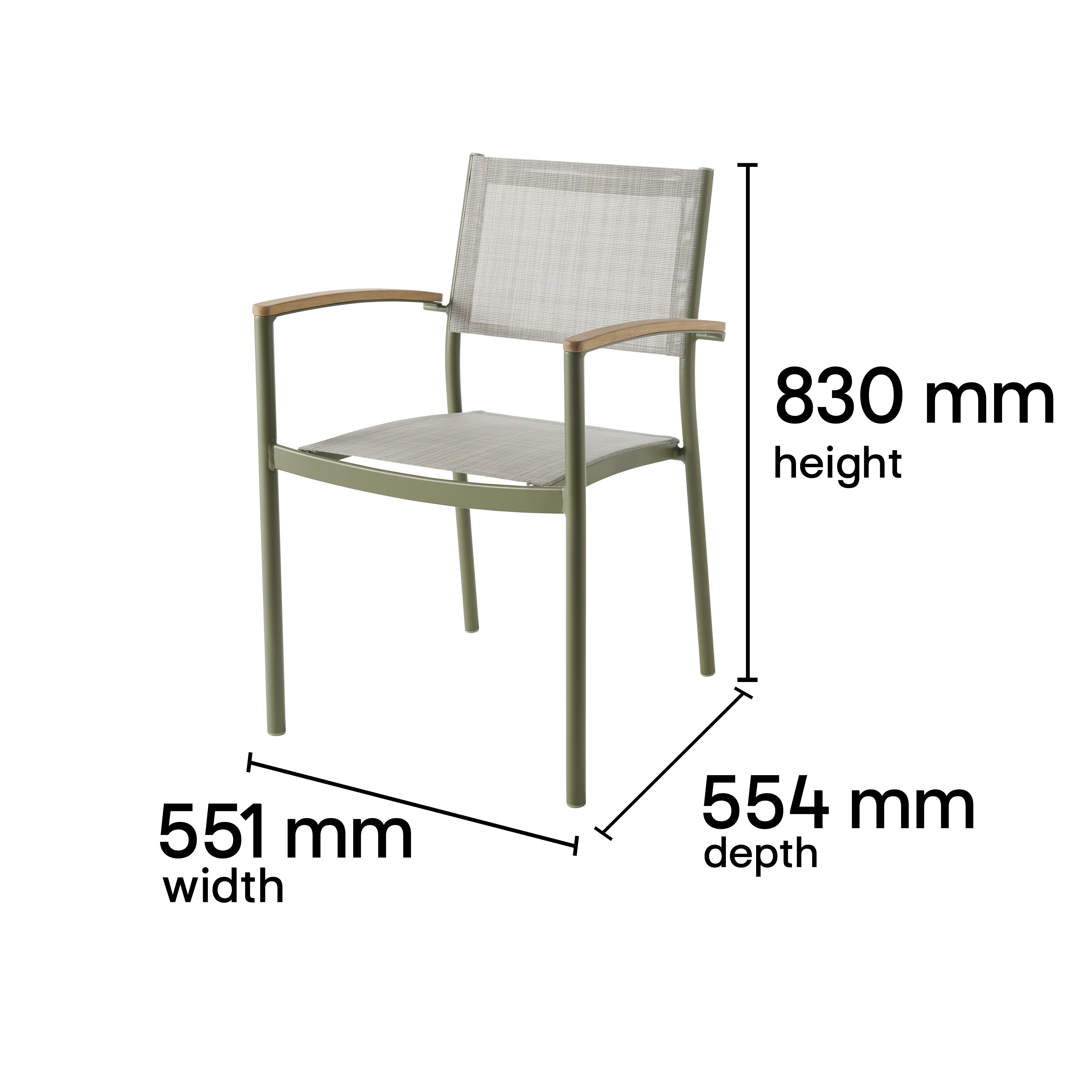 GoodHome Akoa Kaki green Wooden Armchair - 11