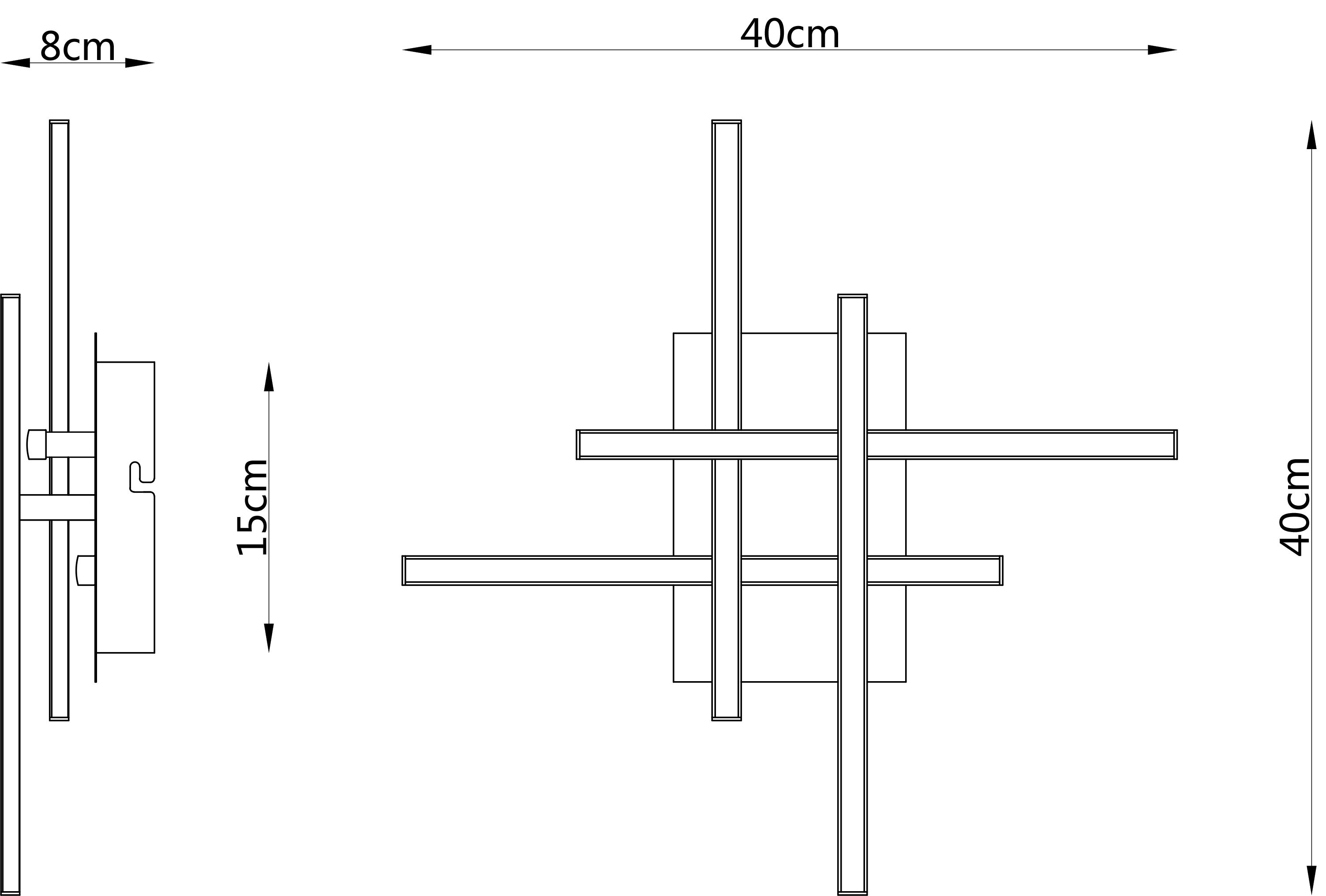 GoodHome Alani Chrome effect Quadruple Wired Wall light