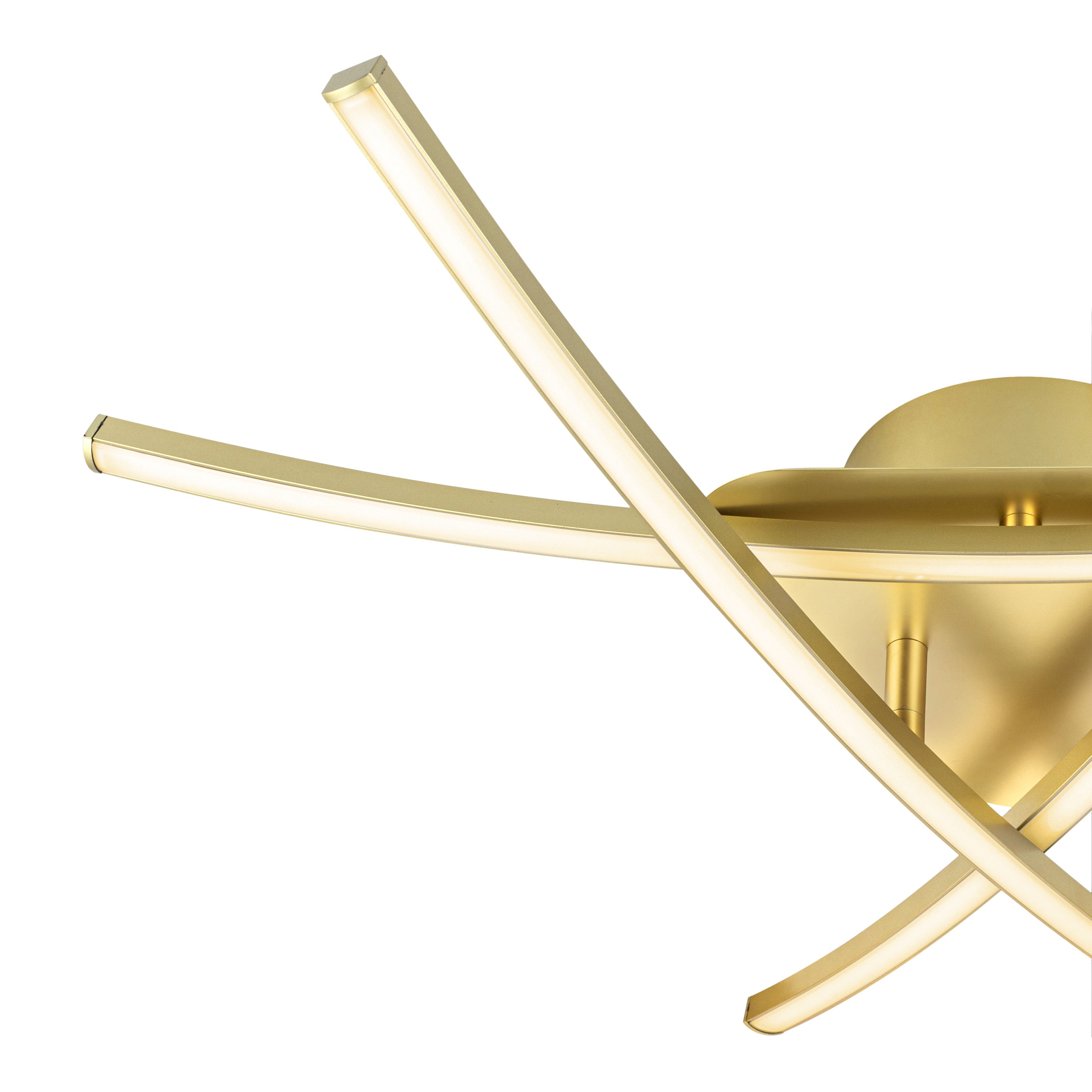 GoodHome Alani Matt Metal & plastic Brass effect 3 Lamp LED Ceiling light