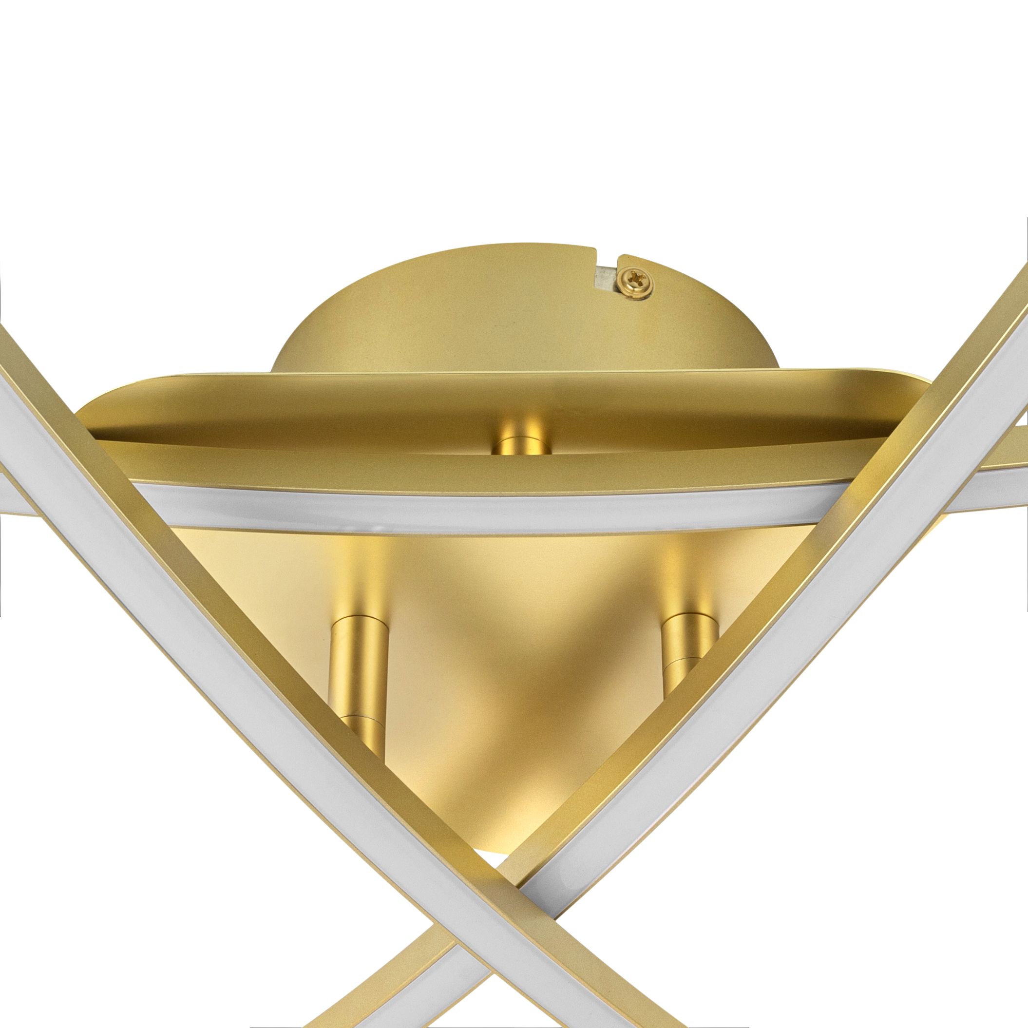 GoodHome Alani Matt Metal & plastic Brass effect 3 Lamp LED Ceiling light