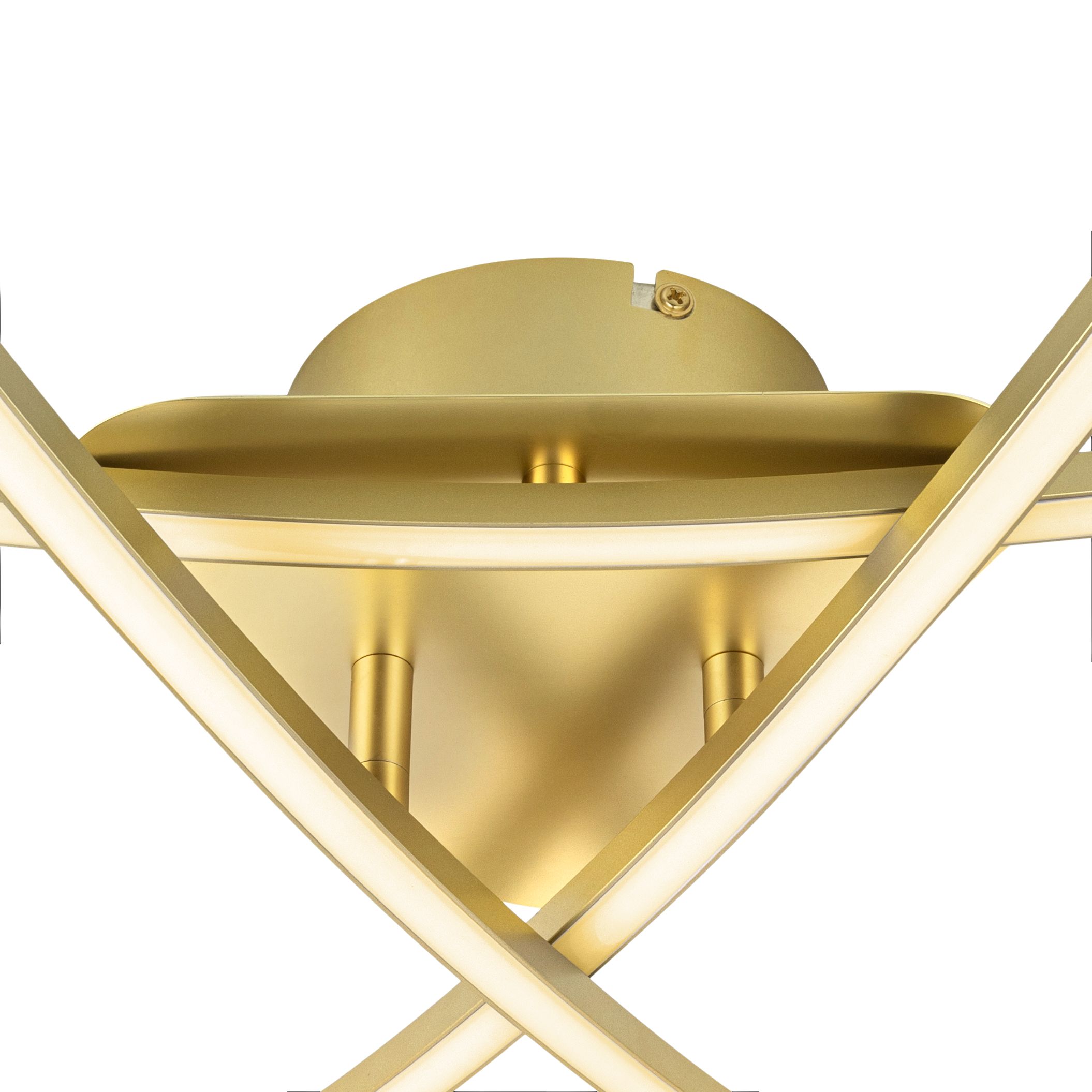 GoodHome Alani Matt Metal & plastic Brass effect 3 Lamp LED Ceiling light
