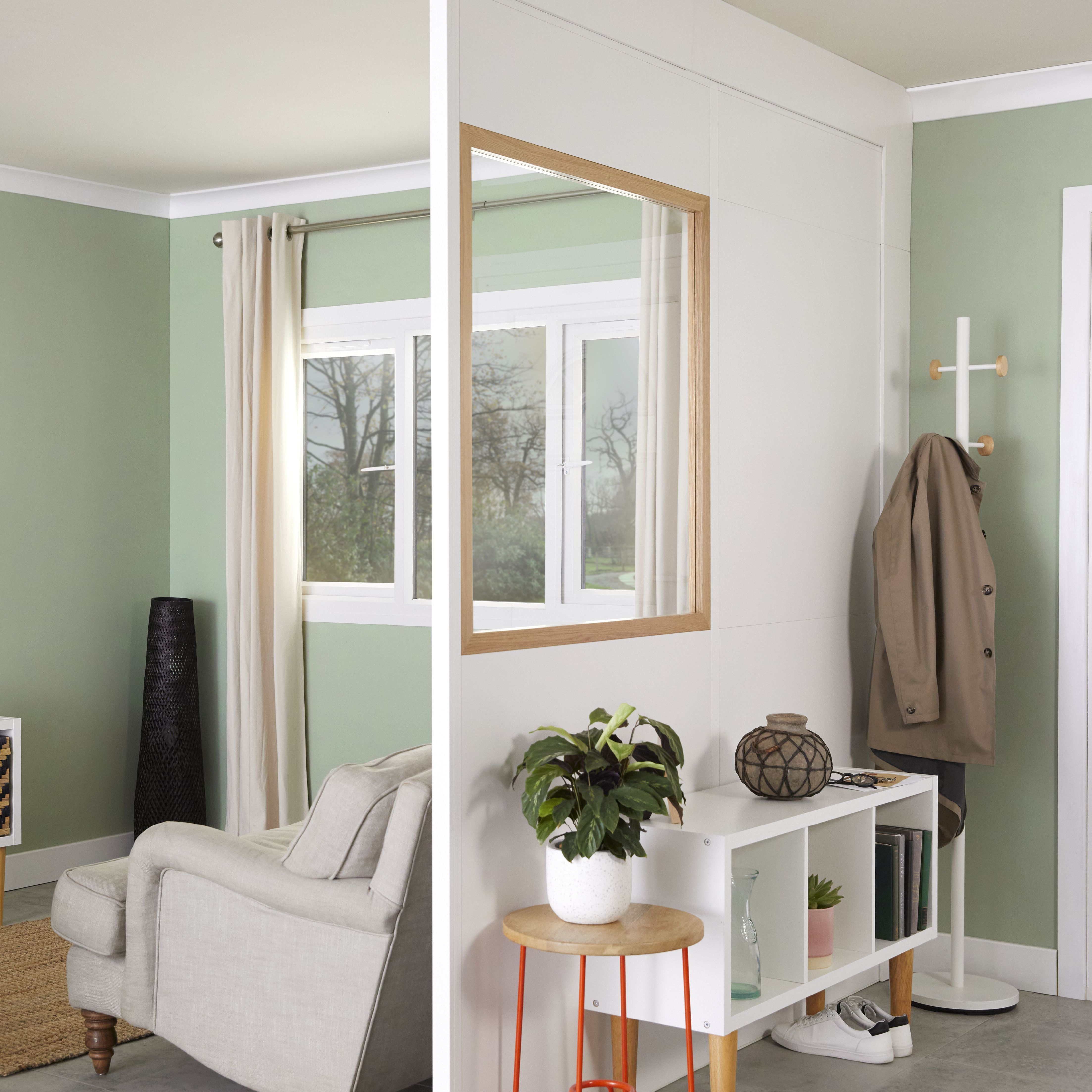 GoodHome Alara White Fire-rated Modular Room divider panel (H)1m (W)1m