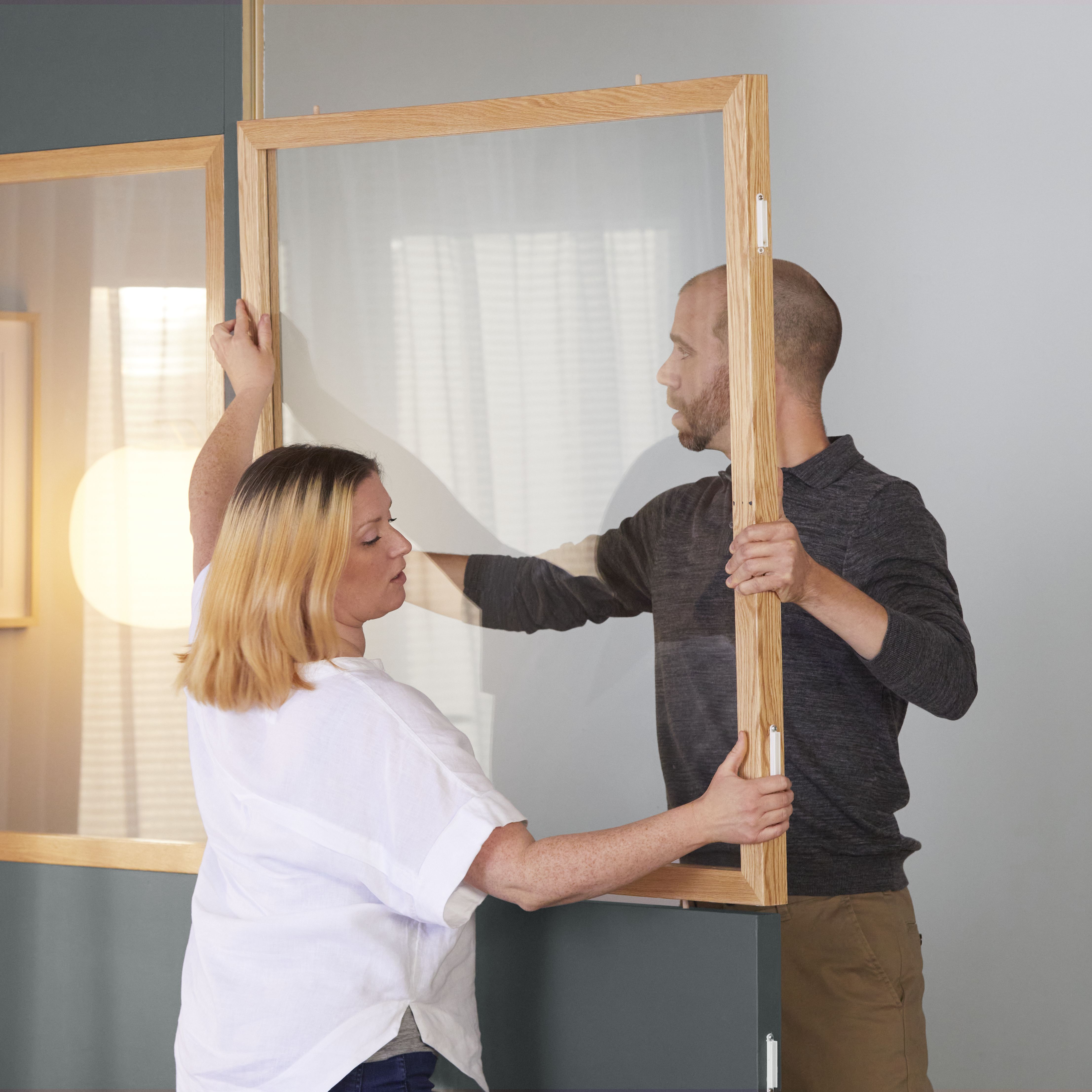 GoodHome Alara White Fire-rated Modular Room divider panel (H)1m (W)1m
