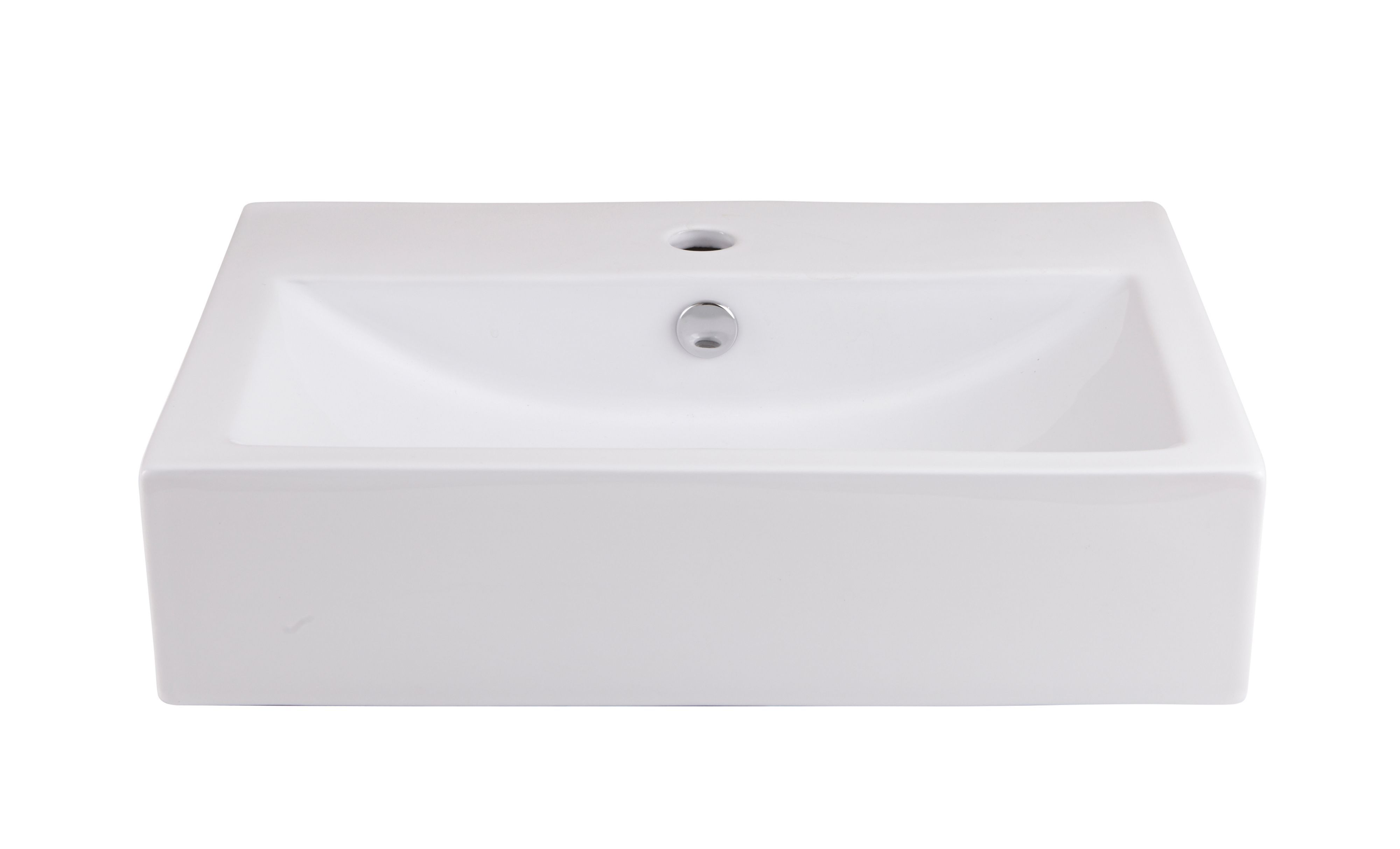 GoodHome Albena Gloss White Rectangular Counter top Basin (W)54cm - 3