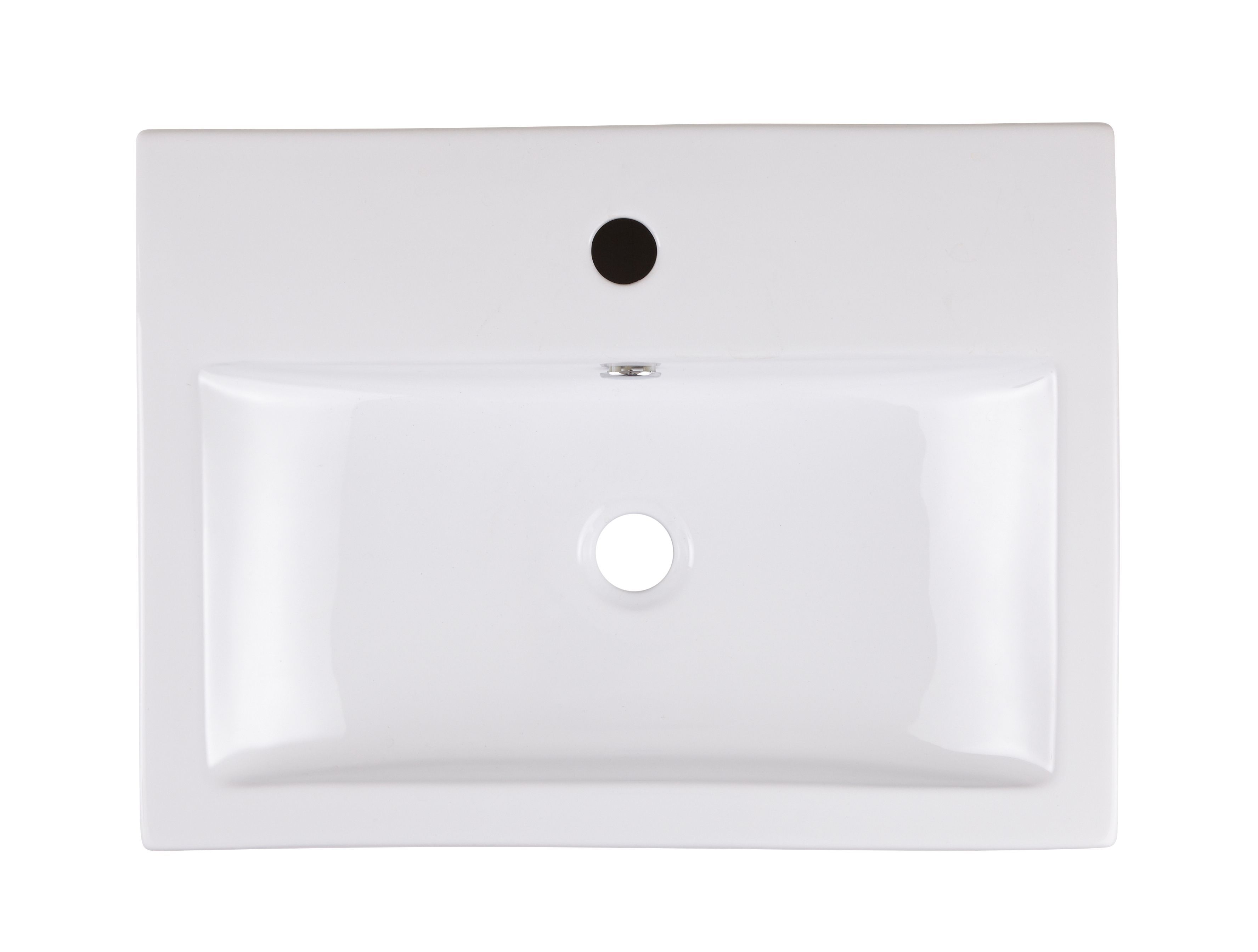 GoodHome Albena Gloss White Rectangular Counter top Basin (W)54cm