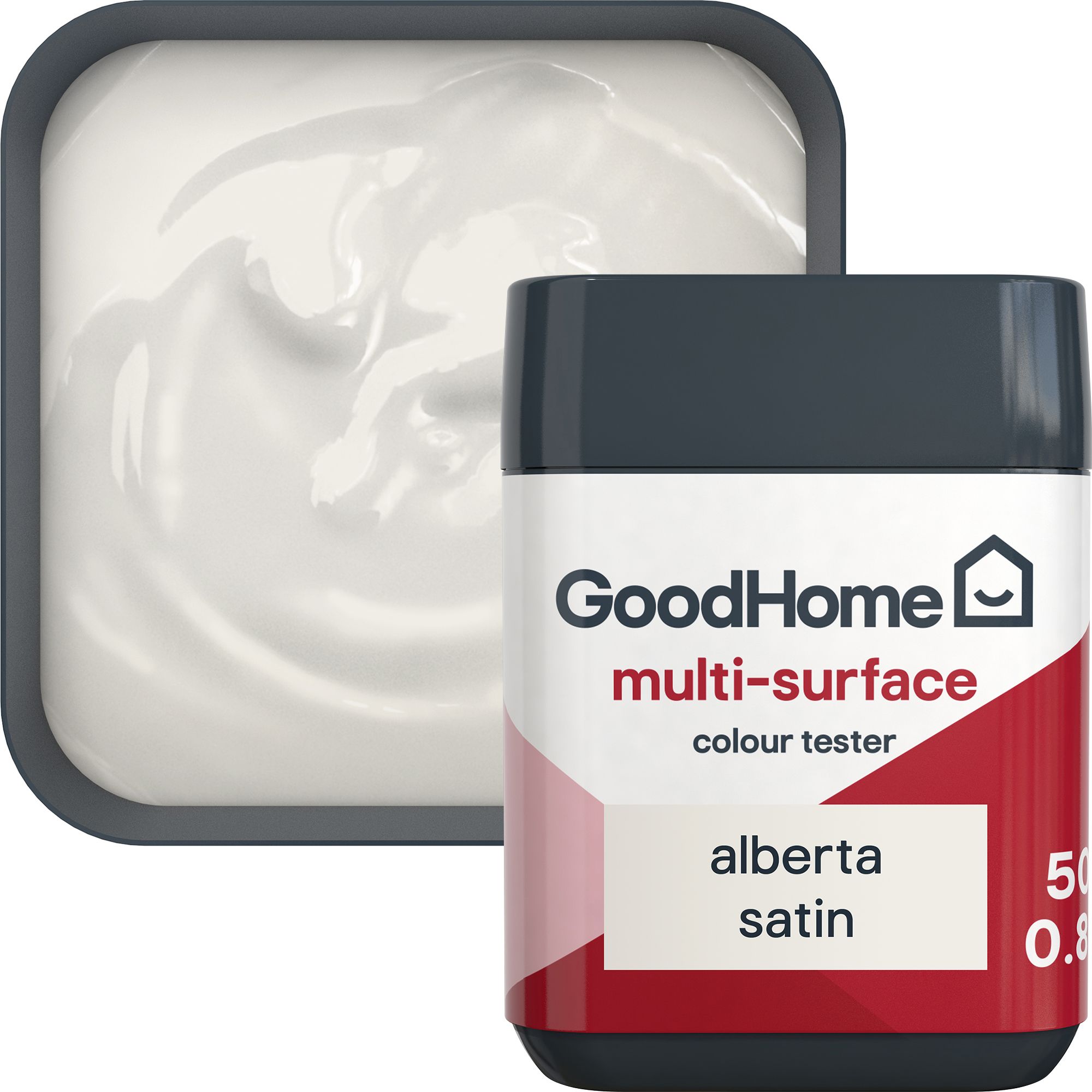 GoodHome Alberta Satin Multi-surface paint, 50ml Tester pot