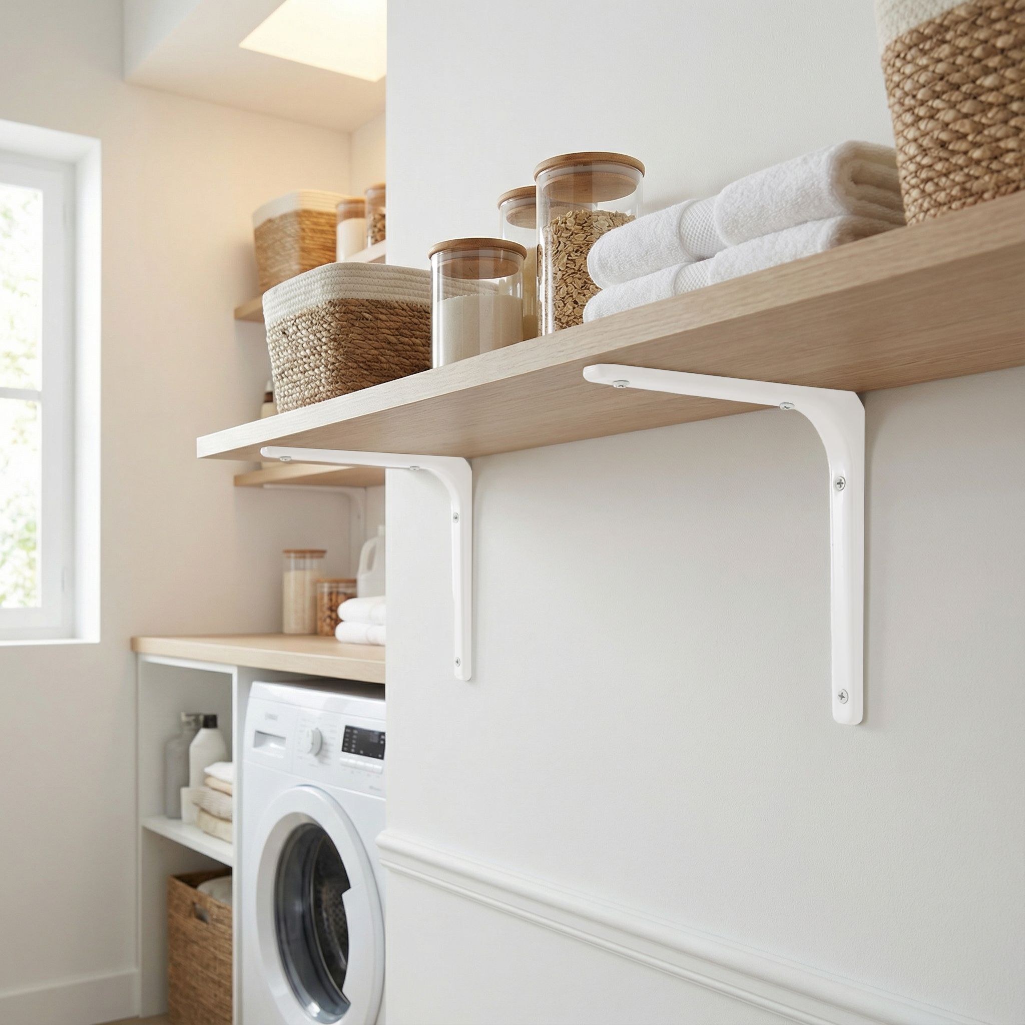 GoodHome Alchimy White Steel Shelving bracket (H)200mm (D)150mm
