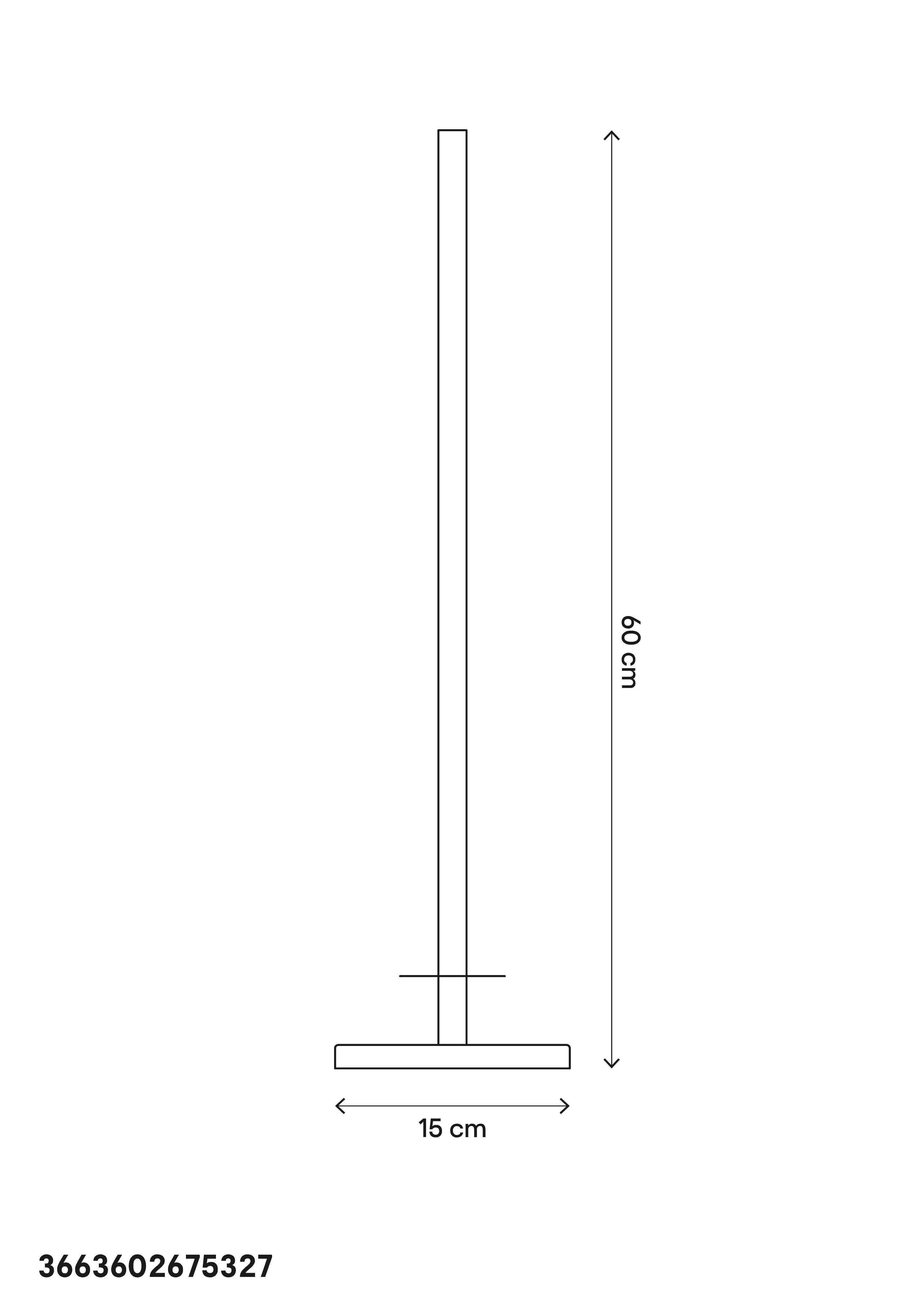 GoodHome Alessano Gloss Silver effect Floor-mounted Toilet roll holder (H)6000mm (W)150mm