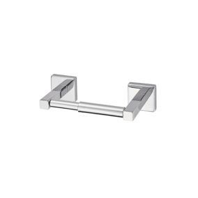 GoodHome Alessano Polished Silver effect Wall-mounted Toilet roll holder (H)52mm (W)215mm