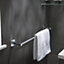 GoodHome Alessano Silver effect Iron & steel Wall-mounted Towel rail (W)43.5cm