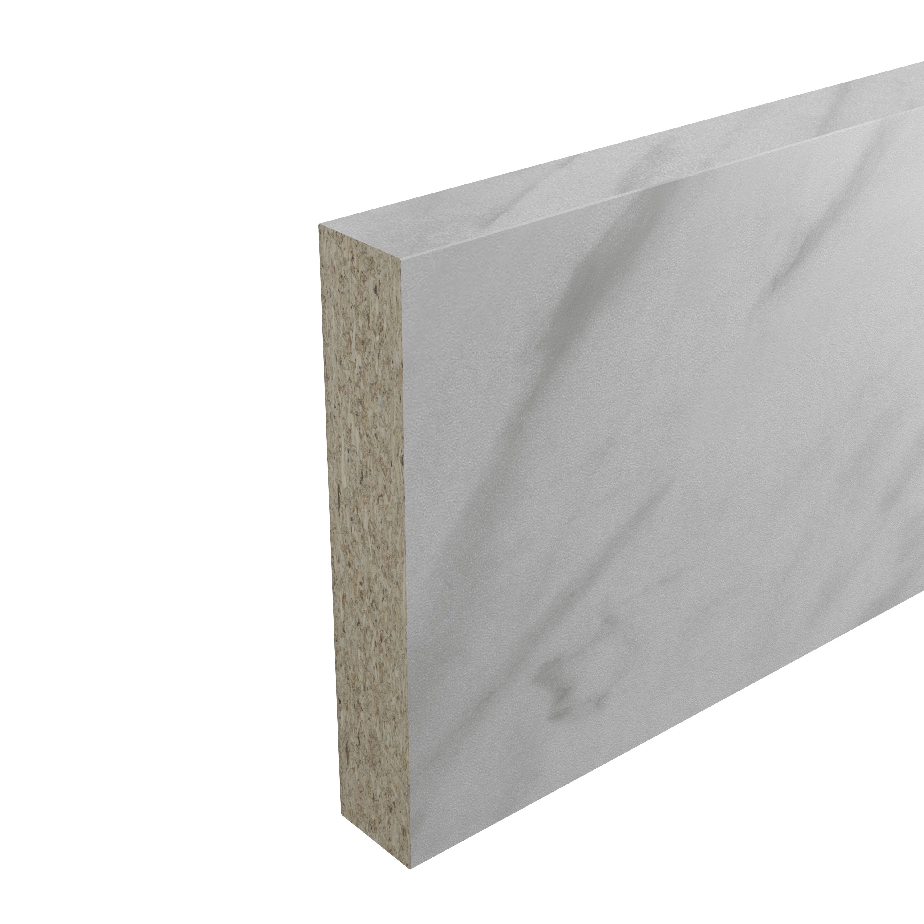 GoodHome Algiata Matt White Marble effect Laminate & particle board Upstand (L)3000mm - 6