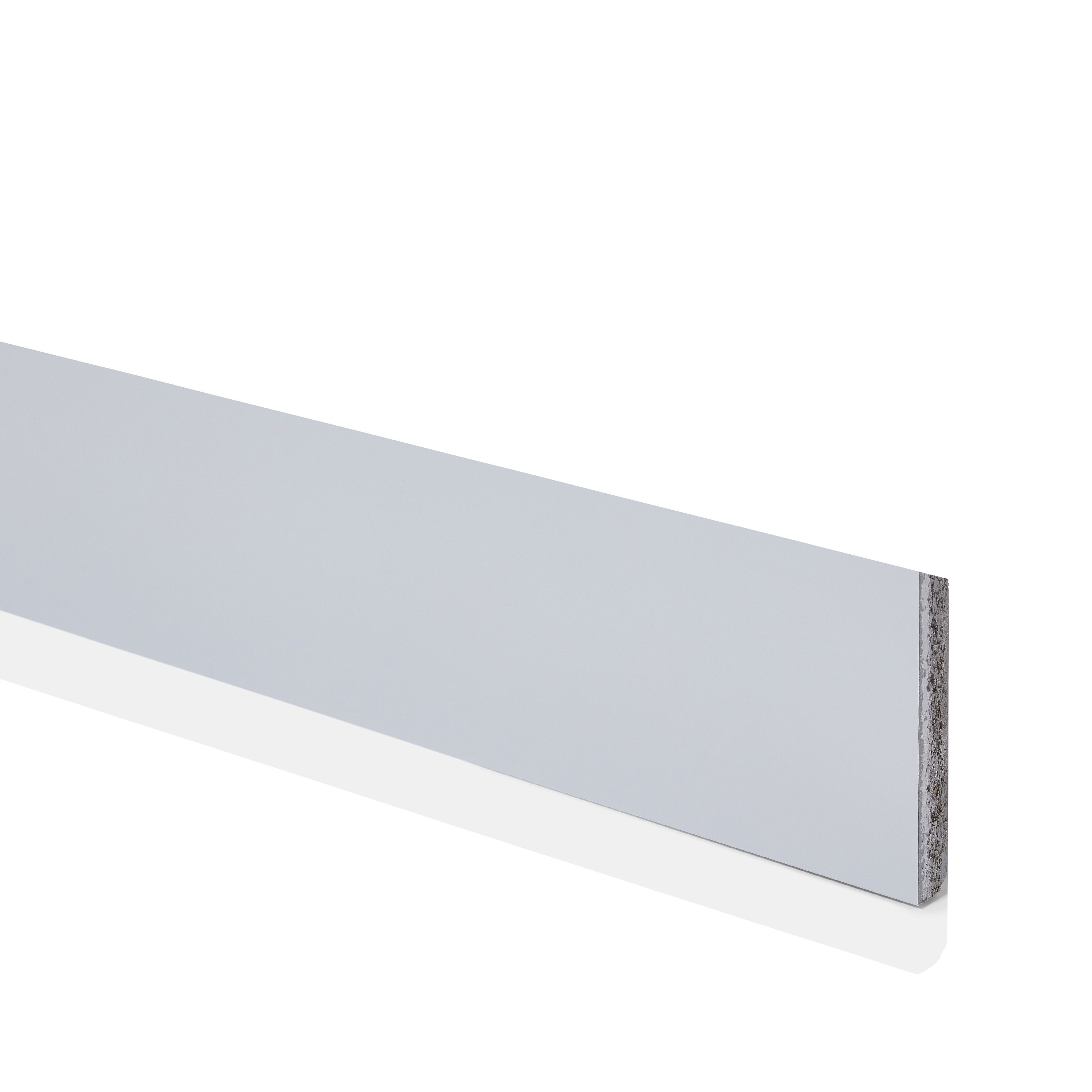 GoodHome Alisma Grey Square edge Plinth, (L)2400mm