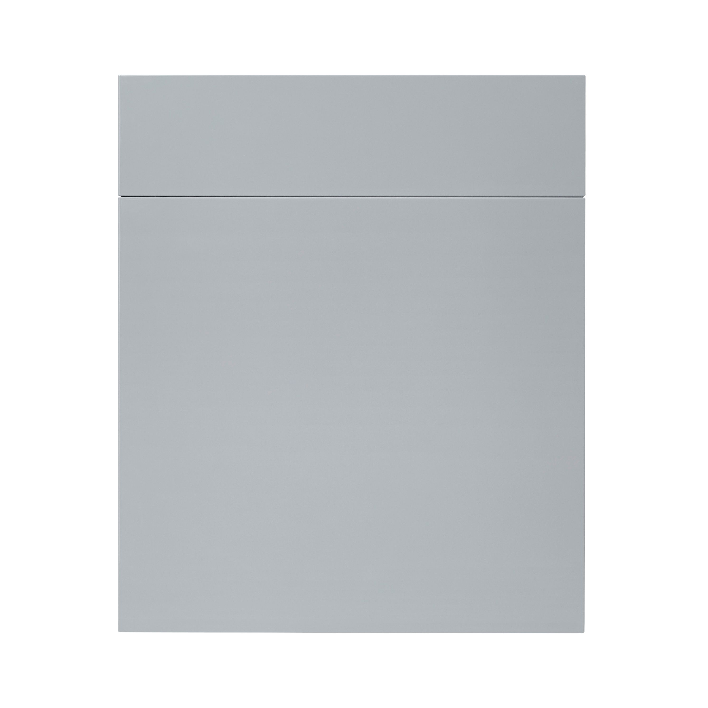 GoodHome Alisma High gloss grey Door & drawer, (W)600mm (H)715mm (T)18mm