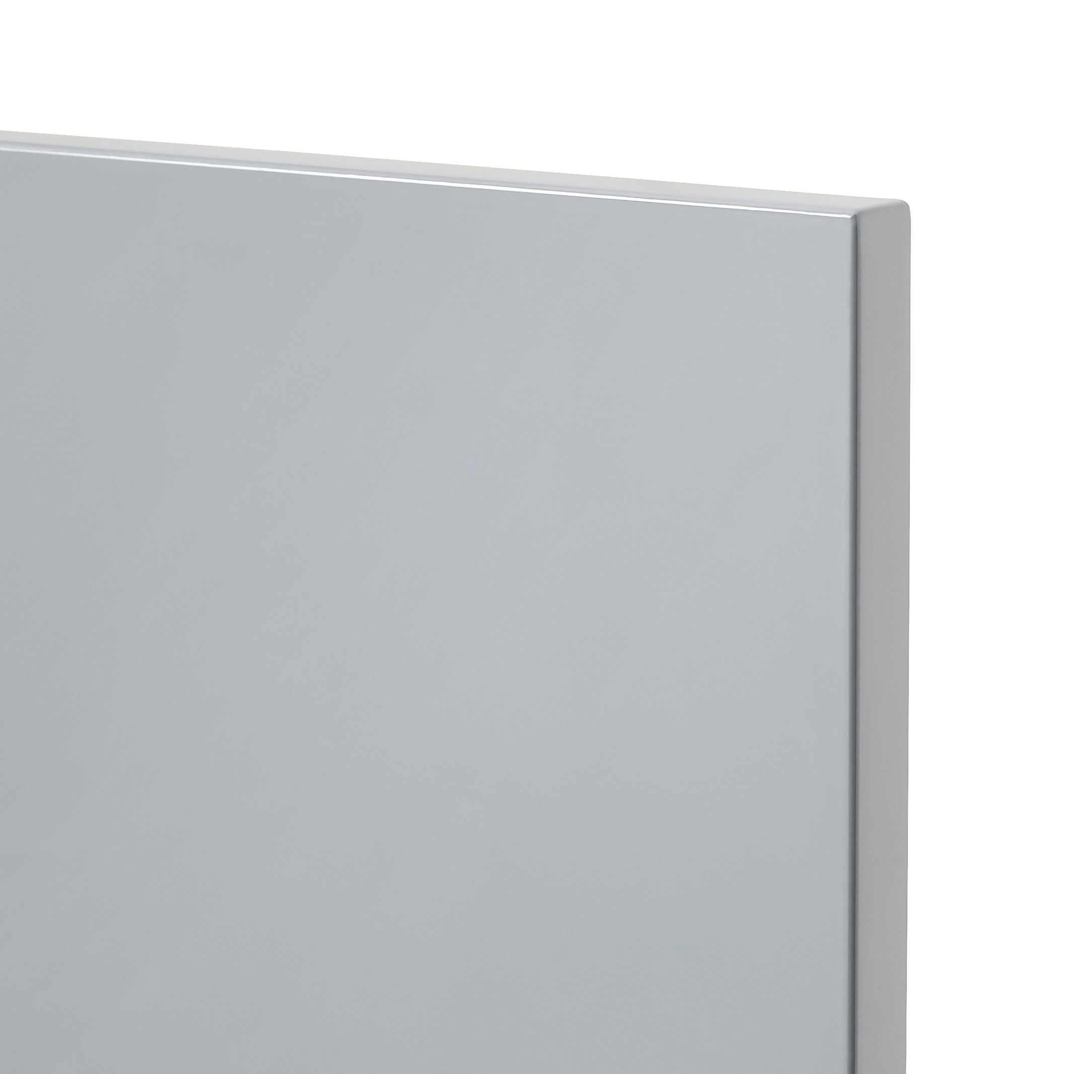 GoodHome Alisma High gloss grey Drawer front, bridging door & bi fold door, (W)800mm (H)356mm (T)18mm
