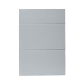 GoodHome Alisma High gloss grey Drawer front, Pack of 3 (H)715mm (W)497mm (T)18mm