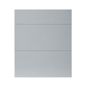 GoodHome Alisma High gloss grey Drawer front, Pack of 3 (H)715mm (W)597mm (T)18mm