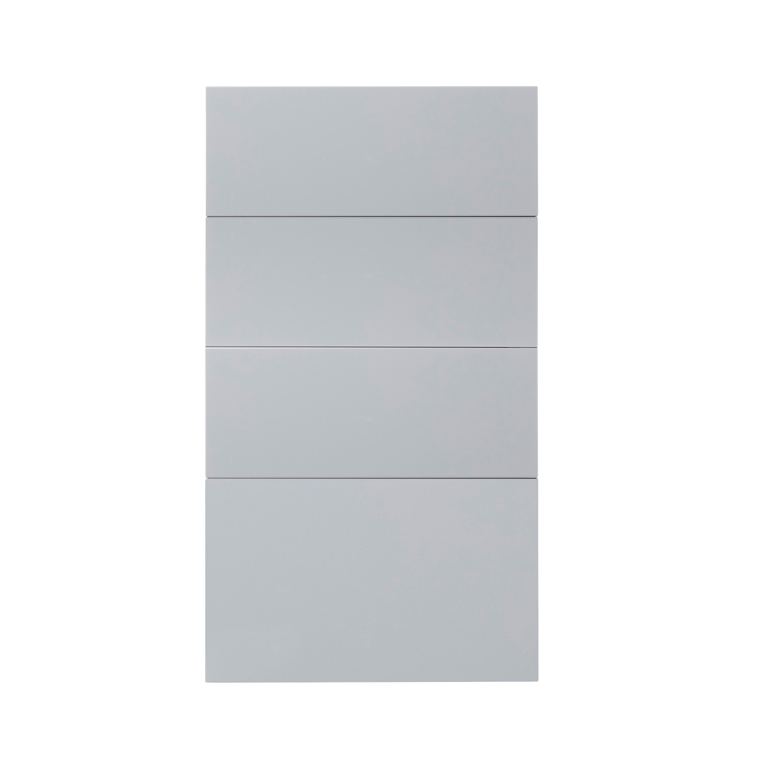 GoodHome Alisma High gloss grey Drawer front, Pack of 4 (H)715mm (W)397mm (T)18mm