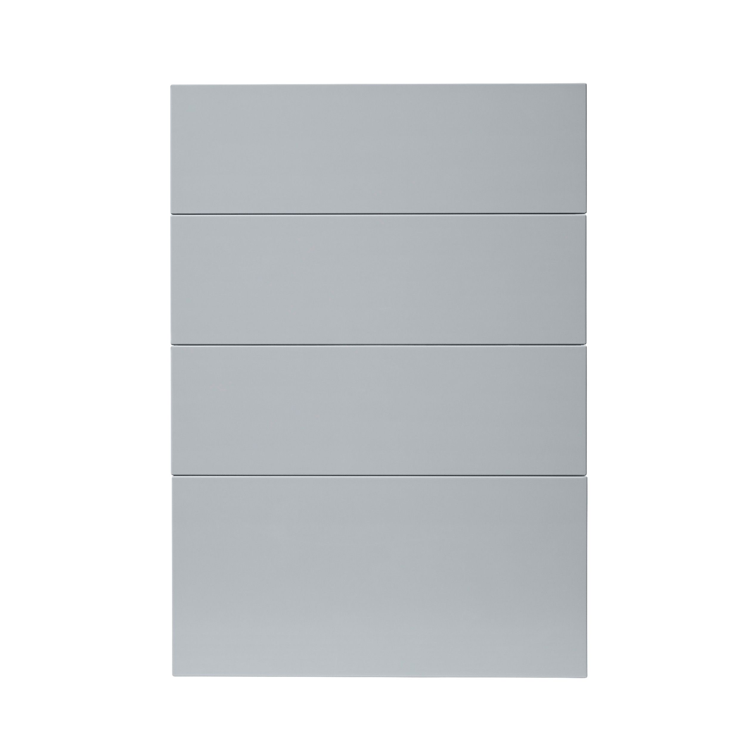 GoodHome Alisma High gloss grey Drawer front, Pack of 4 (H)715mm (W)497mm (T)18mm