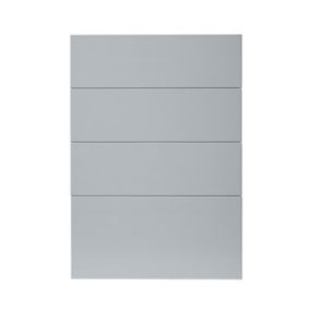 GoodHome Alisma High gloss grey Drawer front, Pack of 4 (H)715mm (W)497mm (T)18mm