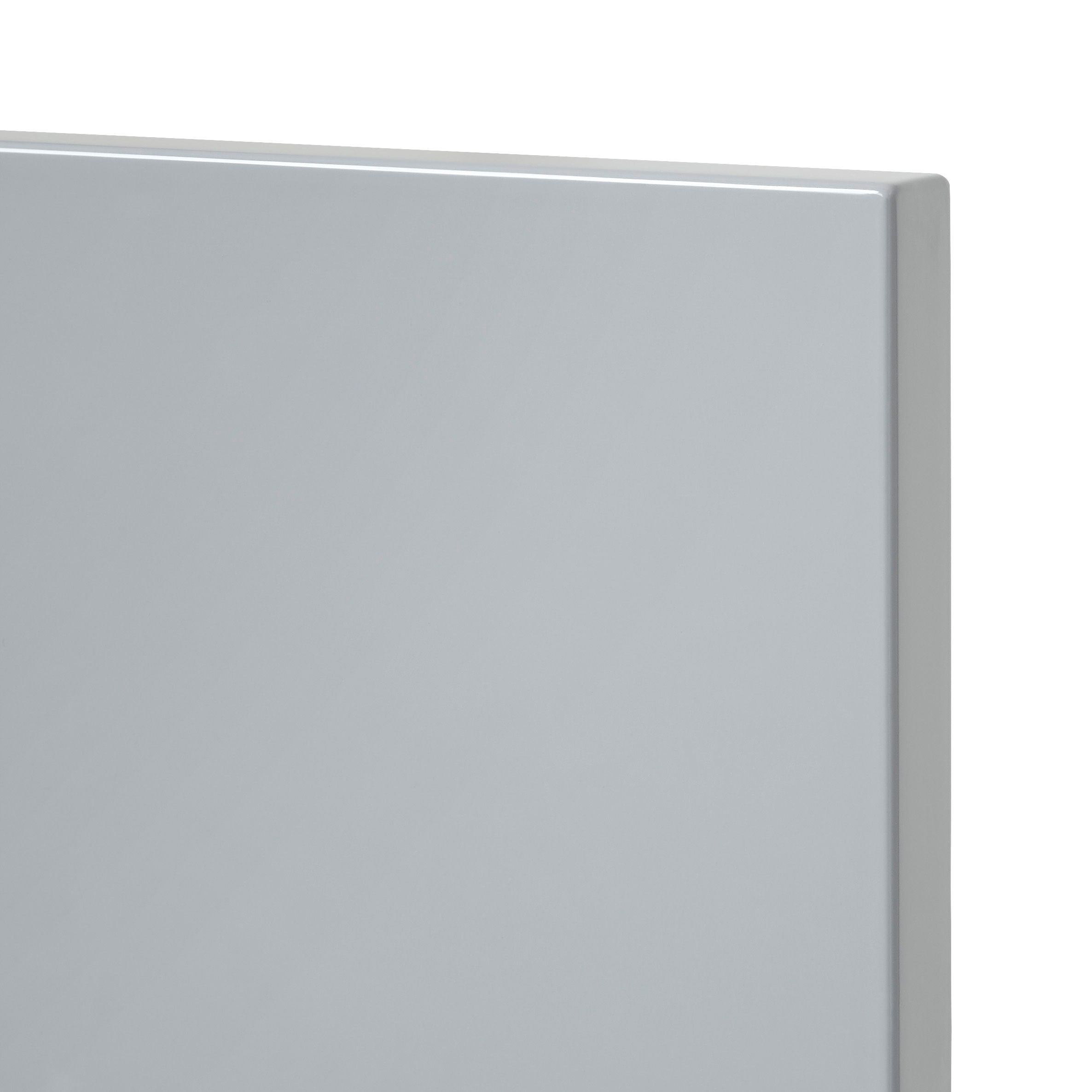 GoodHome Alisma High gloss grey Slab 2 drawer front, bridging door & bi-fold door 400mm