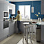 GoodHome Alisma High gloss grey slab Appliance Cabinet door (W)600mm (H)687mm (T)18mm