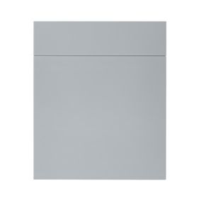 GoodHome Alisma High gloss grey Slab Door & drawer