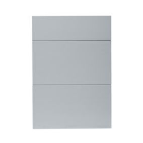 GoodHome Alisma High gloss grey slab Drawer front (W)500mm, Pack of 3