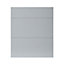 GoodHome Alisma High gloss grey slab Drawer front (W)600mm, Pack of 3