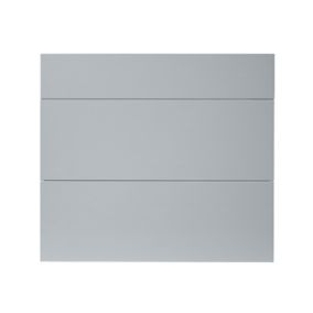 GoodHome Alisma High gloss grey slab Drawer front (W)800mm, Pack of 3