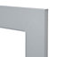GoodHome Alisma High gloss grey slab Glazed Cabinet door (W)500mm (H)715mm (T)18mm
