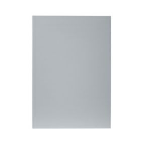 GoodHome Alisma High gloss grey slab High gloss grey Highline Cabinet door (W)500mm (H)715mm (T)18mm