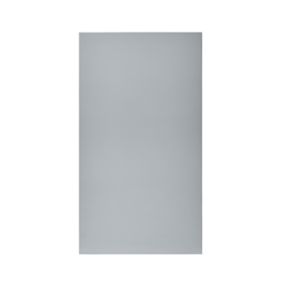 GoodHome Alisma High gloss grey slab High gloss grey Tall wall Cabinet door (W)500mm (H)895mm (T)18mm